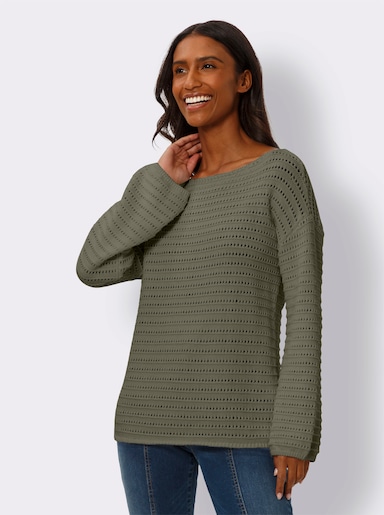 heine Ajourpullover - khaki