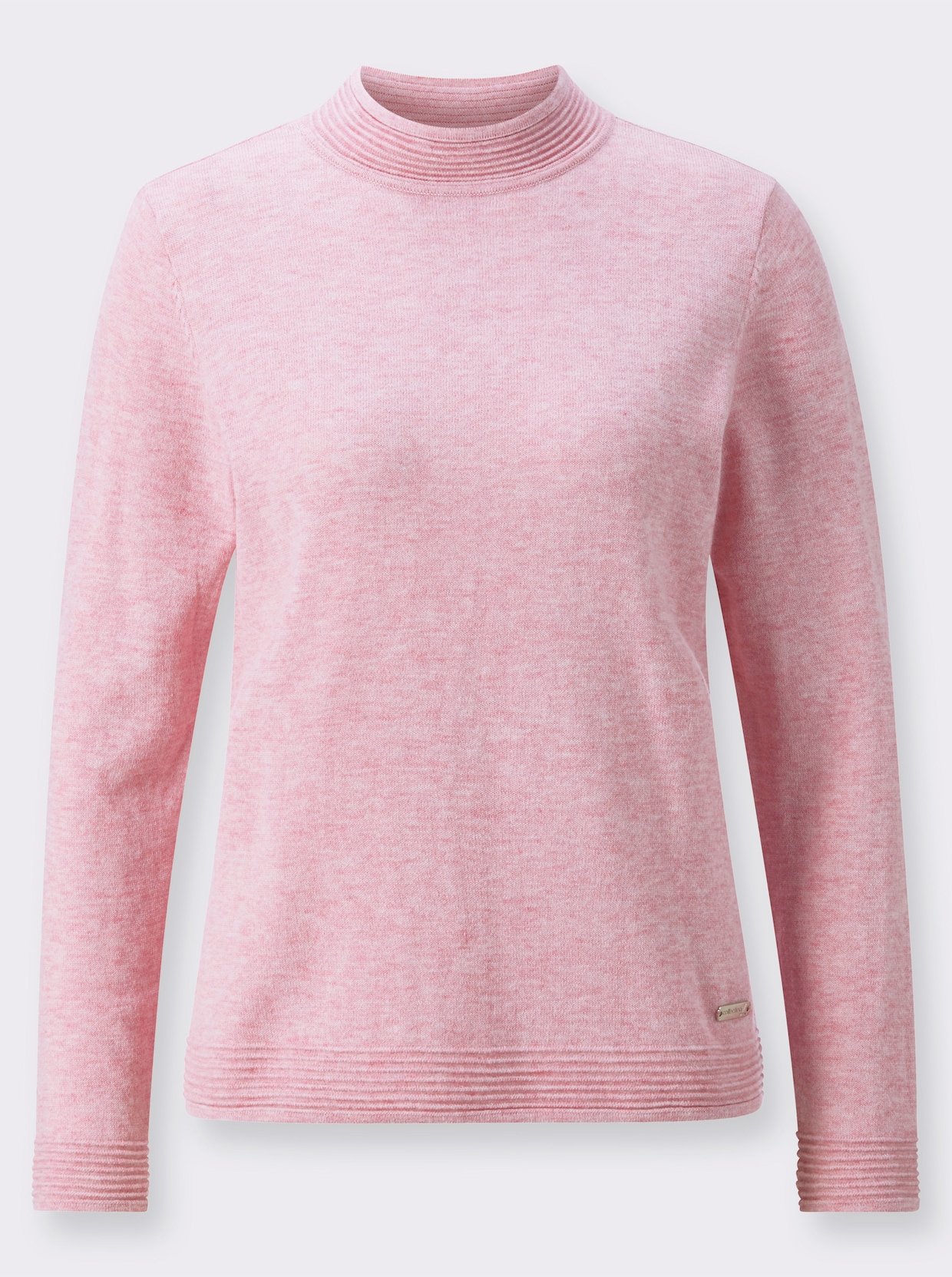 Pullover met opstaande kraag - roze gemêleerd