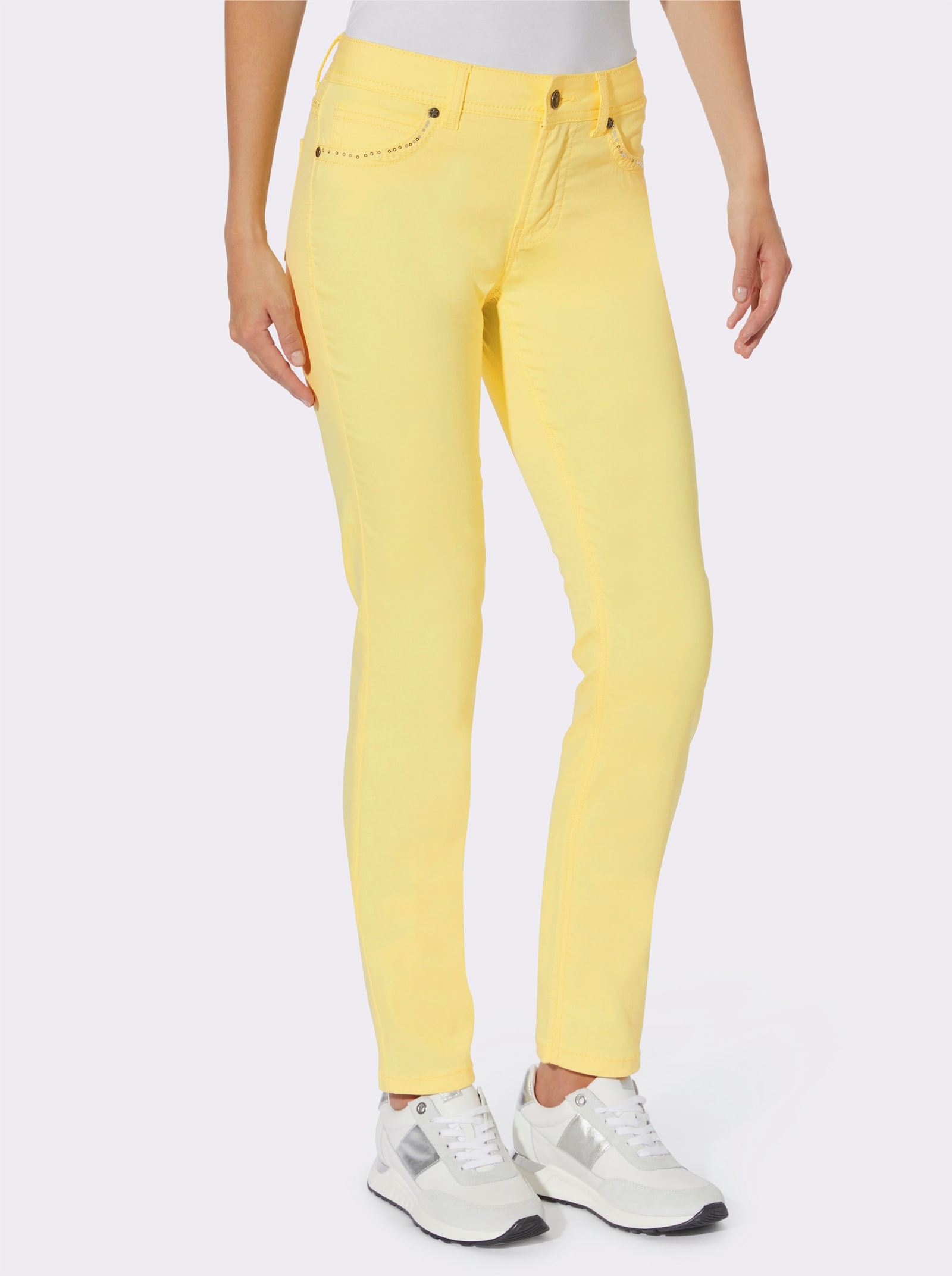 heine Jean skinny avec broderie - citron