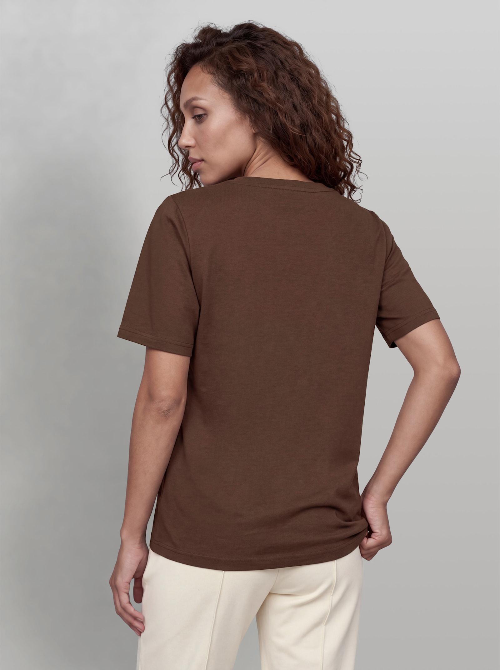 heine Shirt mit Bindeband - schoko