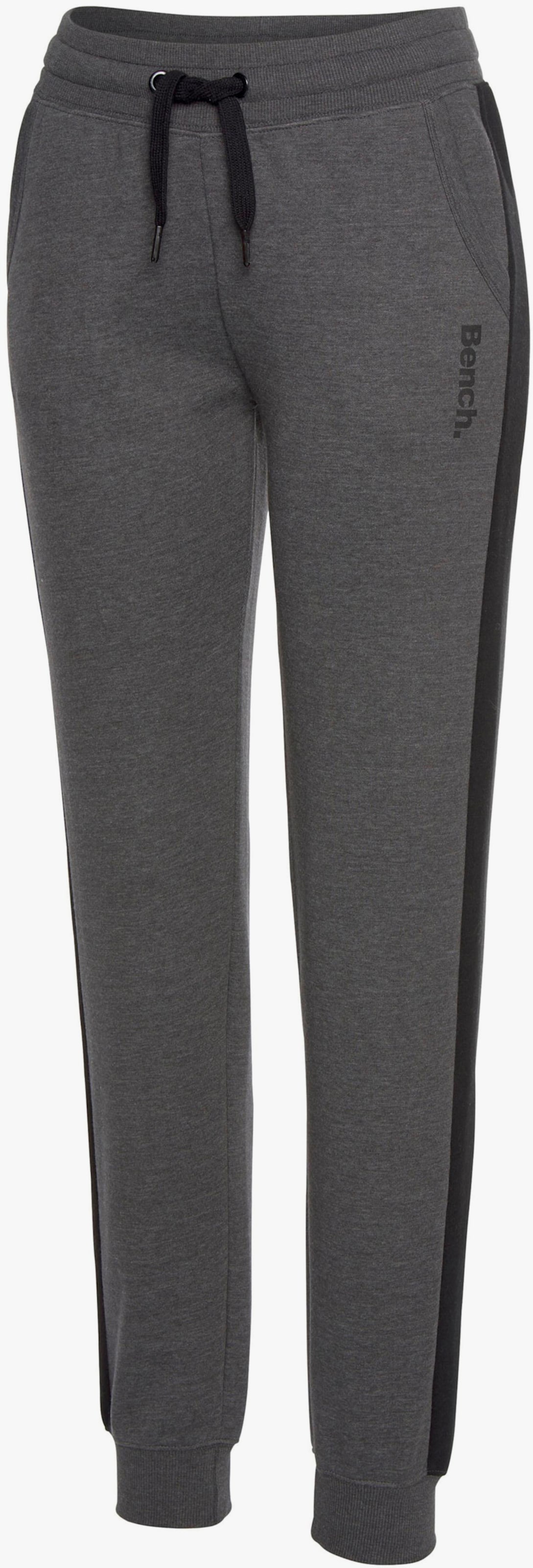 Pantalon sweat - anthracite chiné-noir