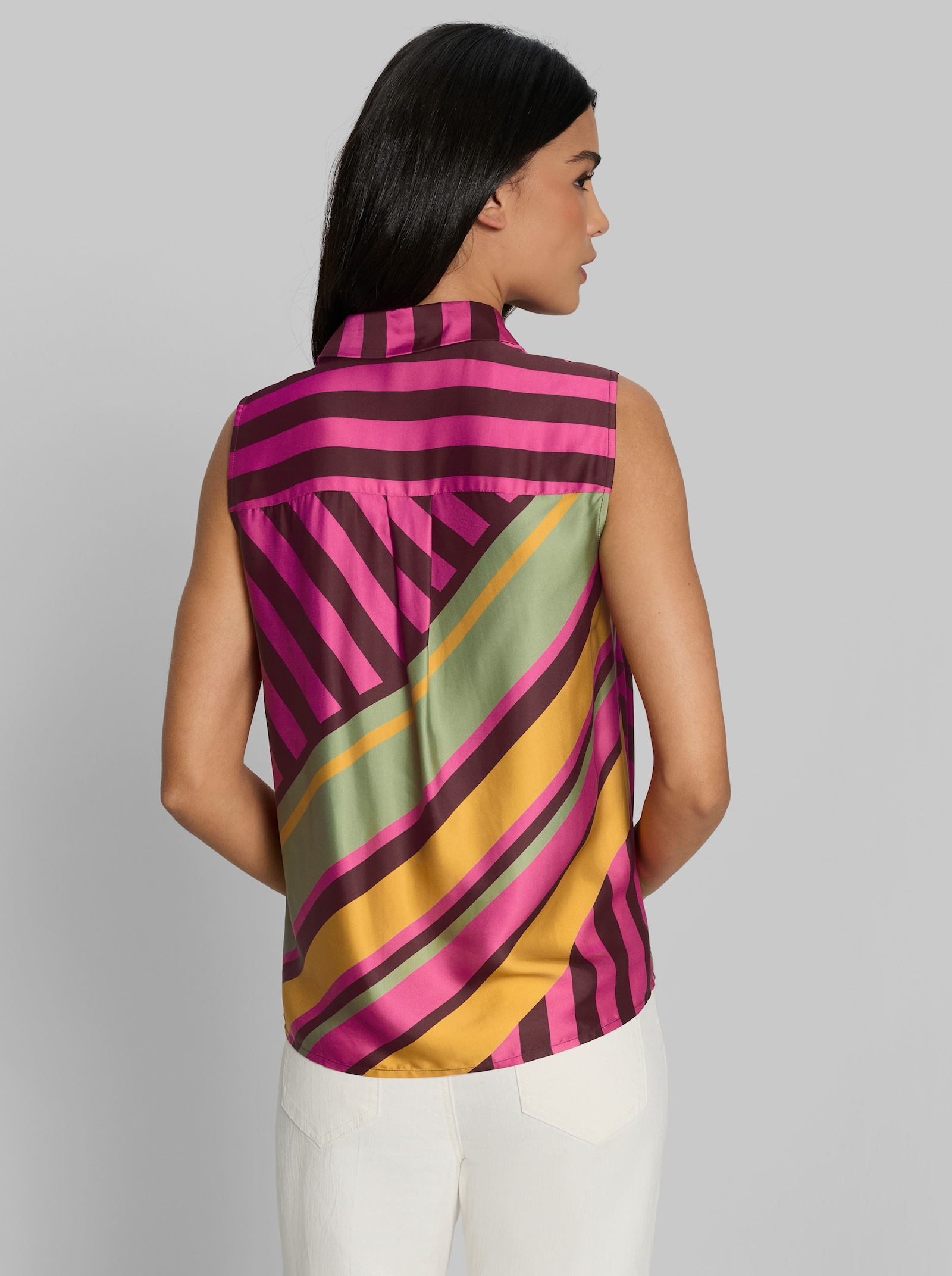 heine Blusentop aus Viskose - burgund-fuchsia-bedruckt