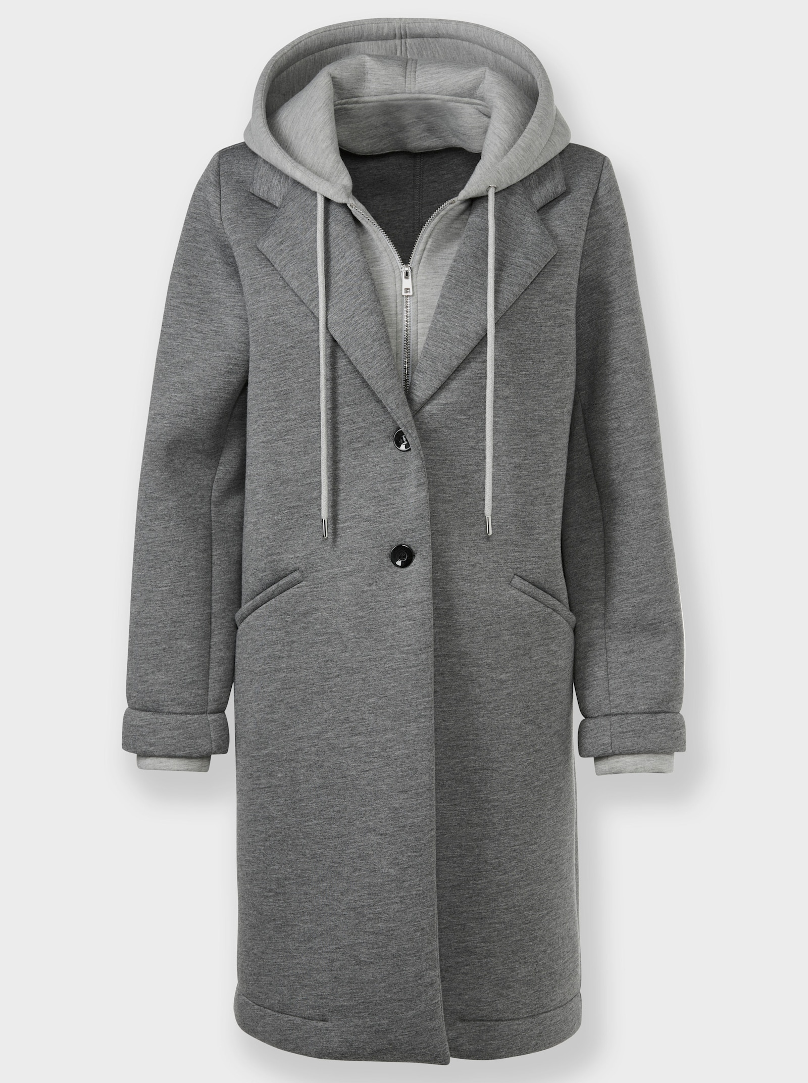 heine Manteau court à effet superposé - gris pierre chiné