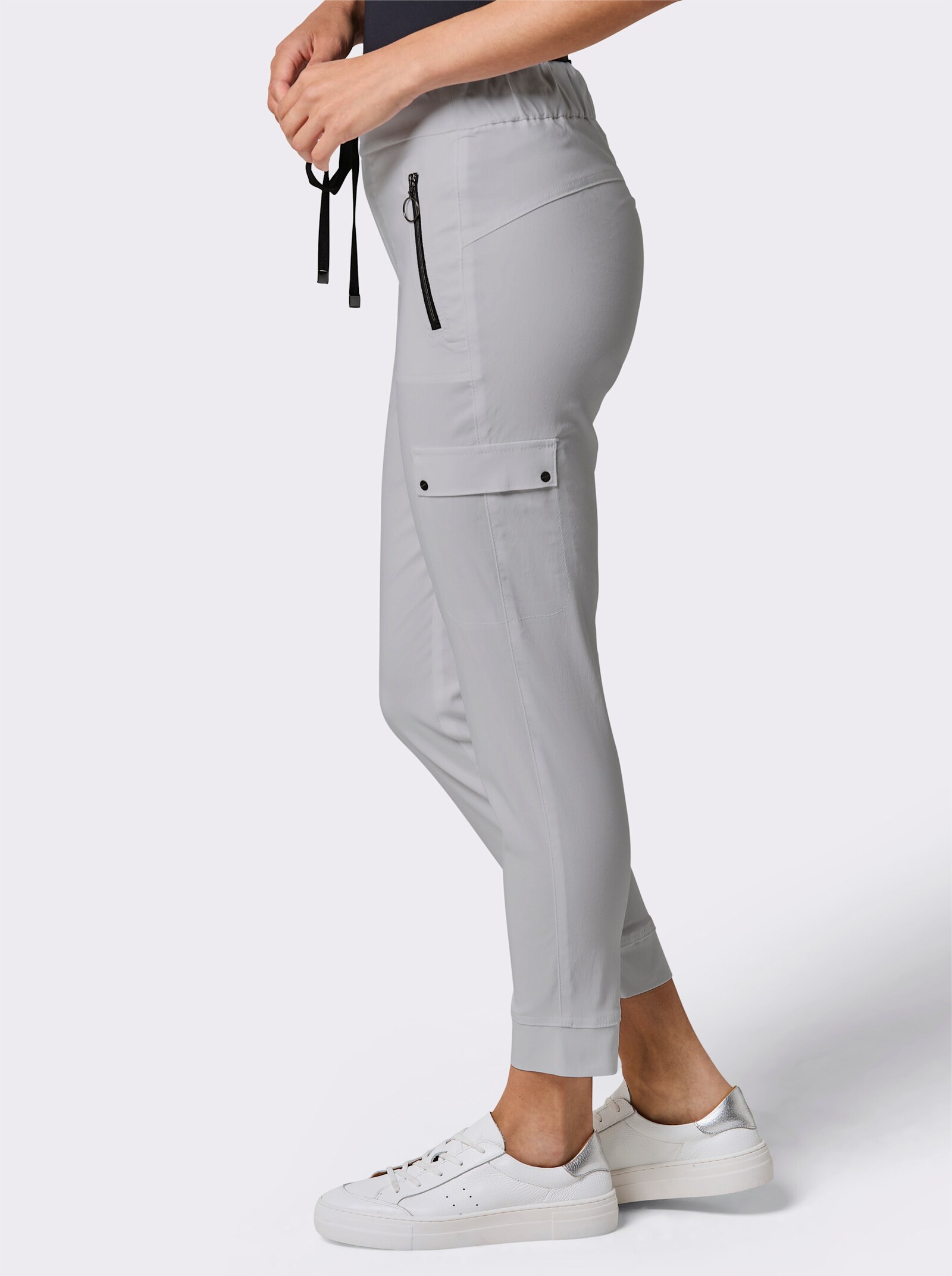 CREATION L PREMIUM Jogg Pants mit innenliegendem Dehnbund - hellgrau