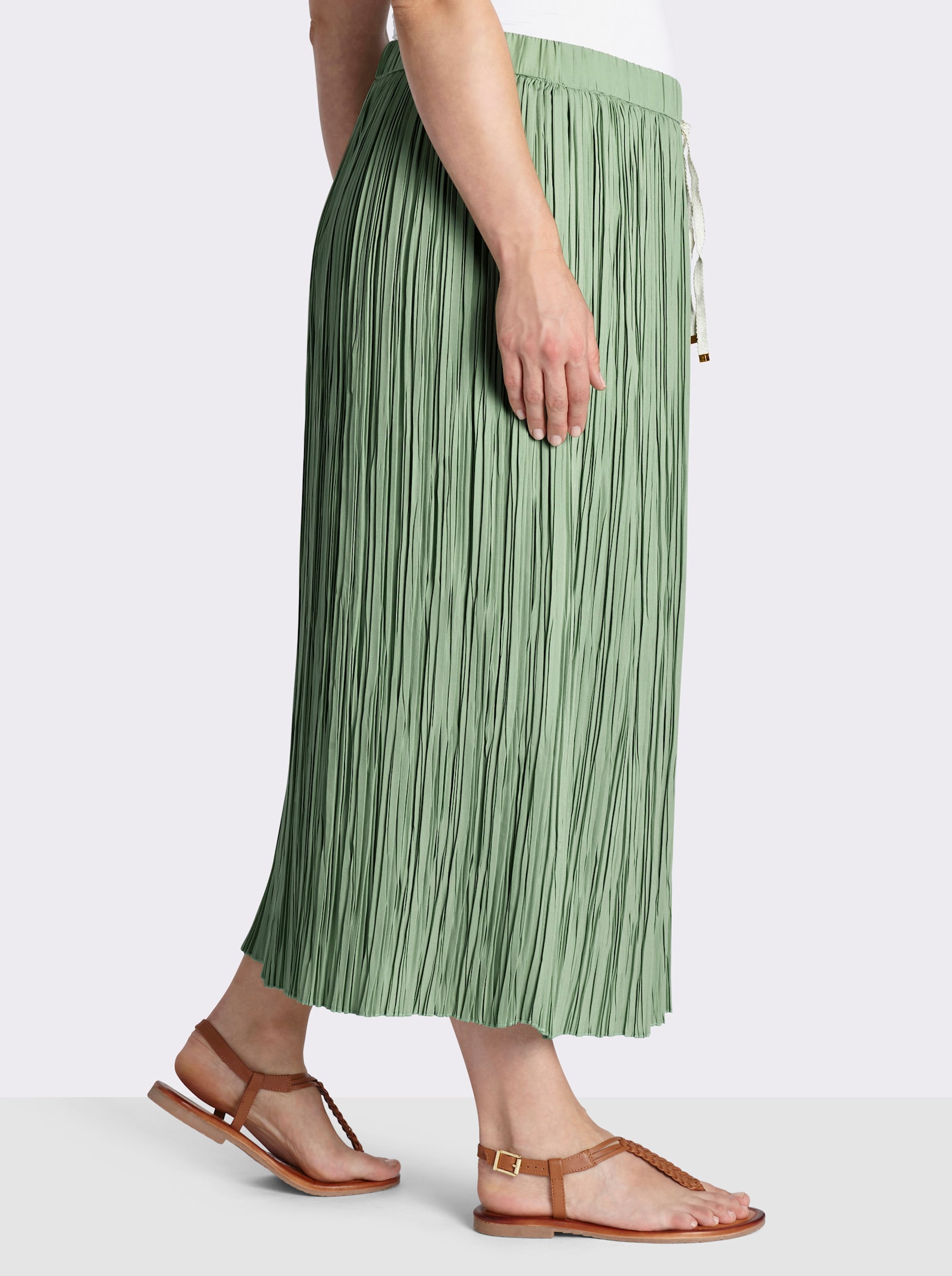 sheego Sommerrock mit Crinkle-Effekt - eucalyptus