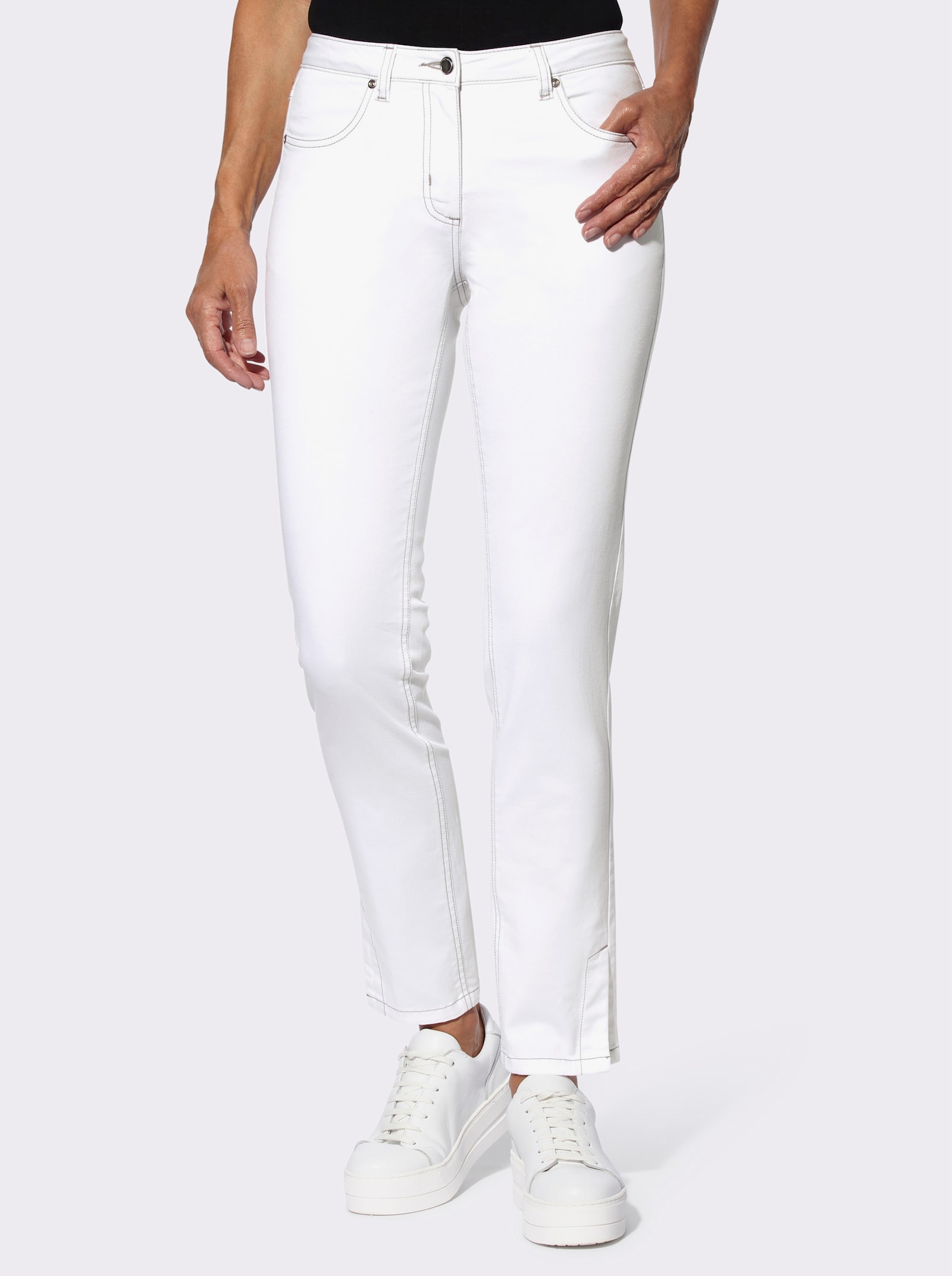 Jeans met voetsplitten - wit
