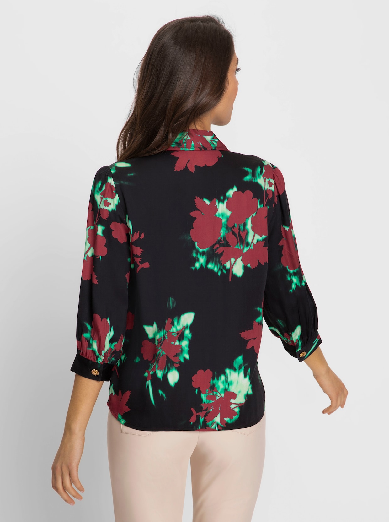 heine Blouse met print - zwart/kers geprint