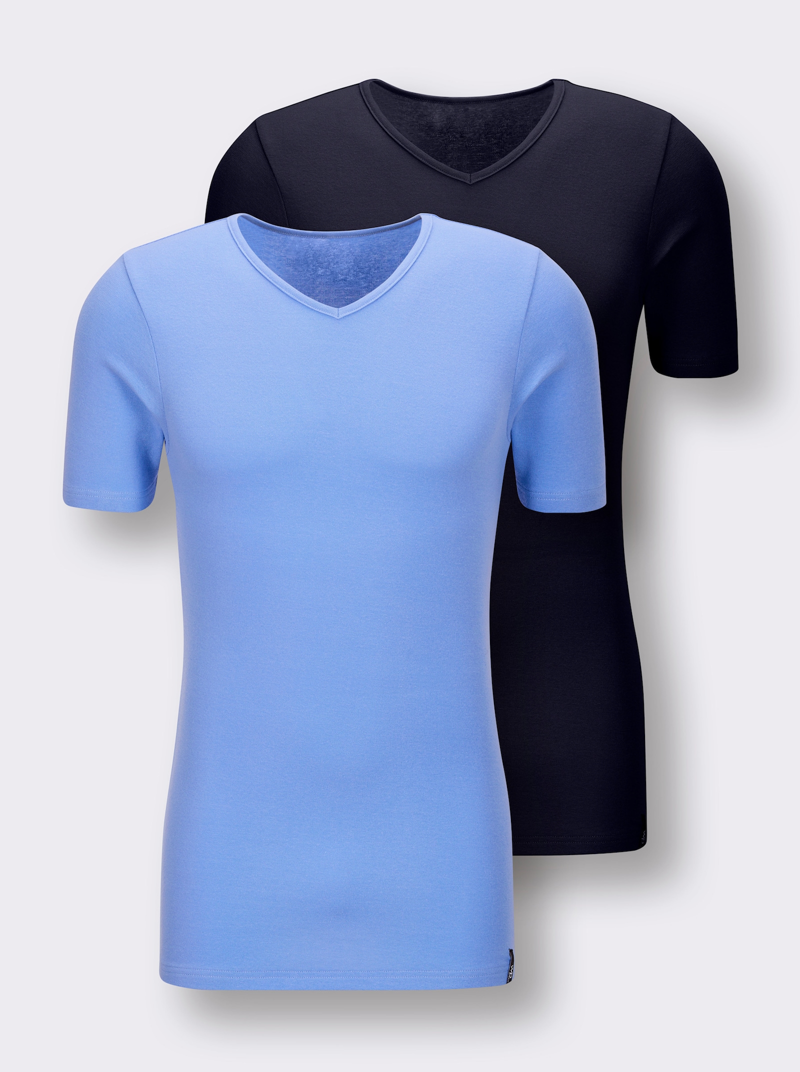 wäschepur men Shirt - marine + himmelblau