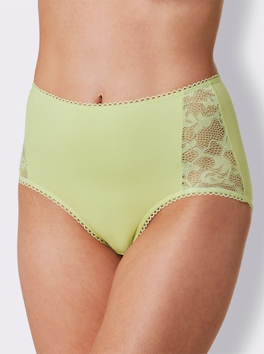 wäschepur Taillenslip mit breitem Spitzen-Einsatz - pistazie