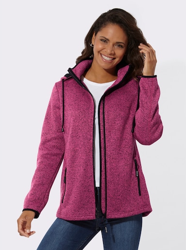 Fleecejacke mit Antipilling-Ausrüstung - fuchsia-meliert