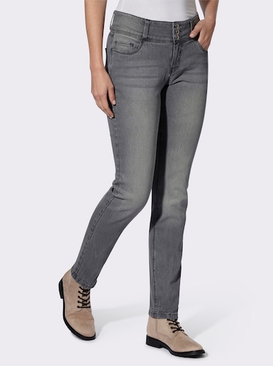 5-Pocket-Jeans mit hohem Bund - stone-grey-denim