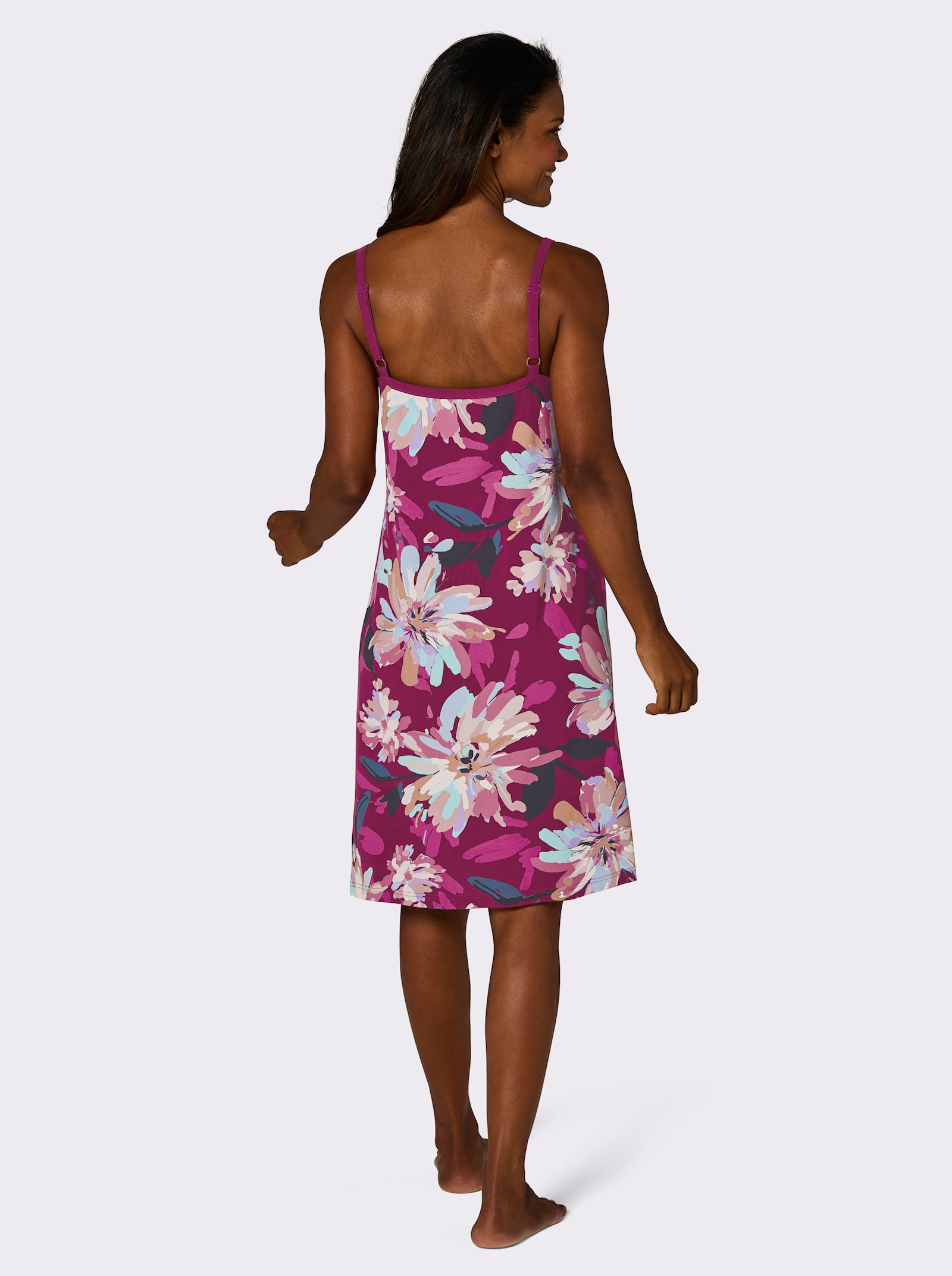 wäschepur Nachthemd - malve-rauchblau-bedruckt