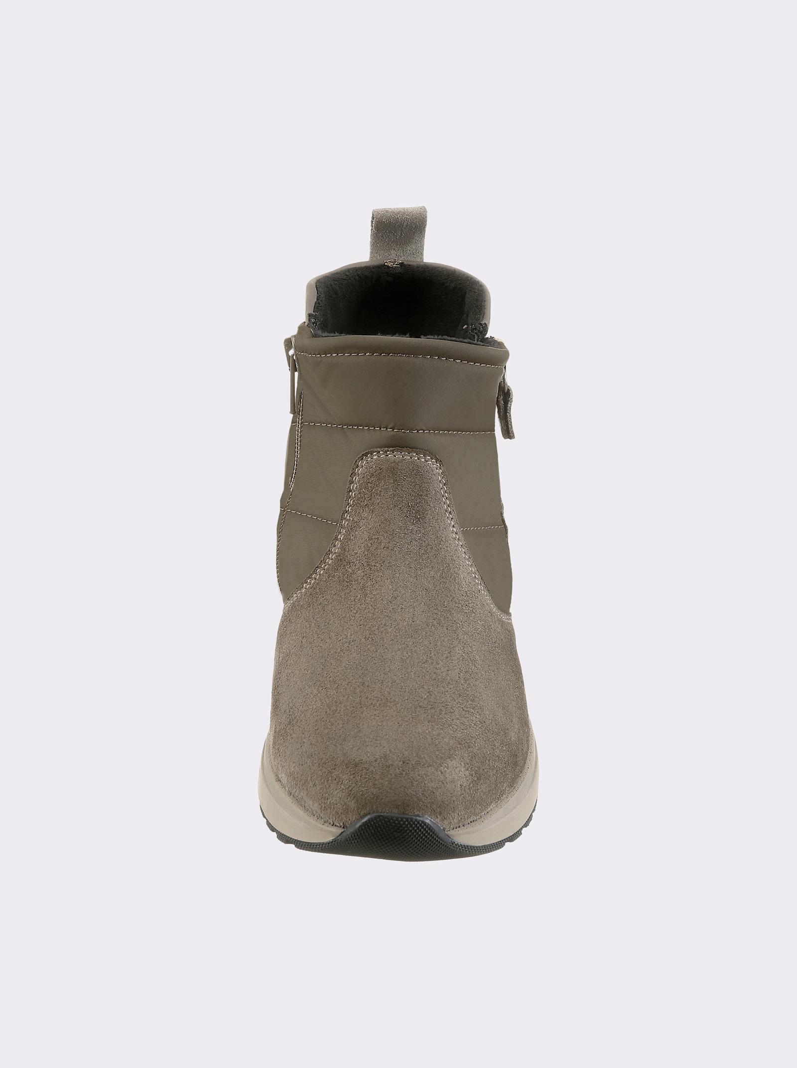 airsoft modern+ Stiefelette mit Doppel-Reißverschluss - sesam