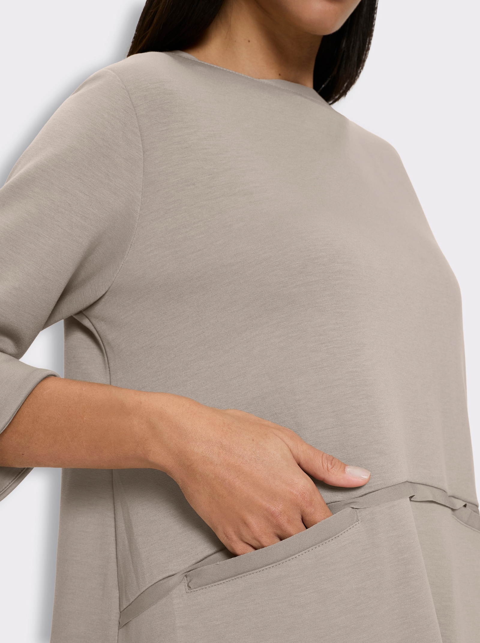 heine Sweatshirt mit offenen Kanten - sesam