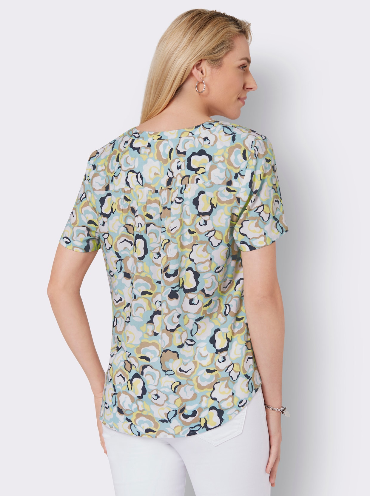 Blouse met print - mint/citroen bedrukt