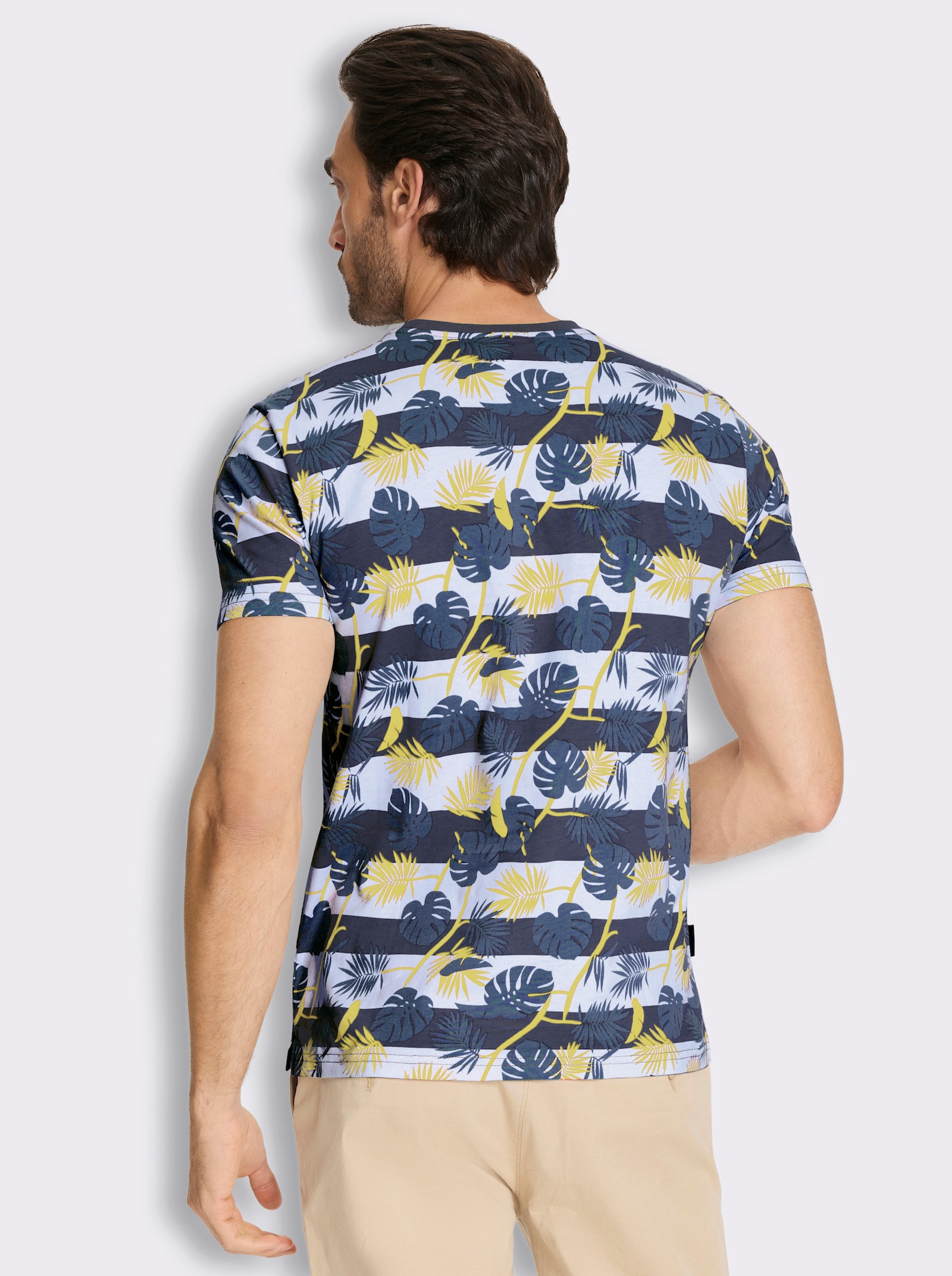 Marco Donati Kurzarmshirt mit Mustermix allover - marine-bedruckt