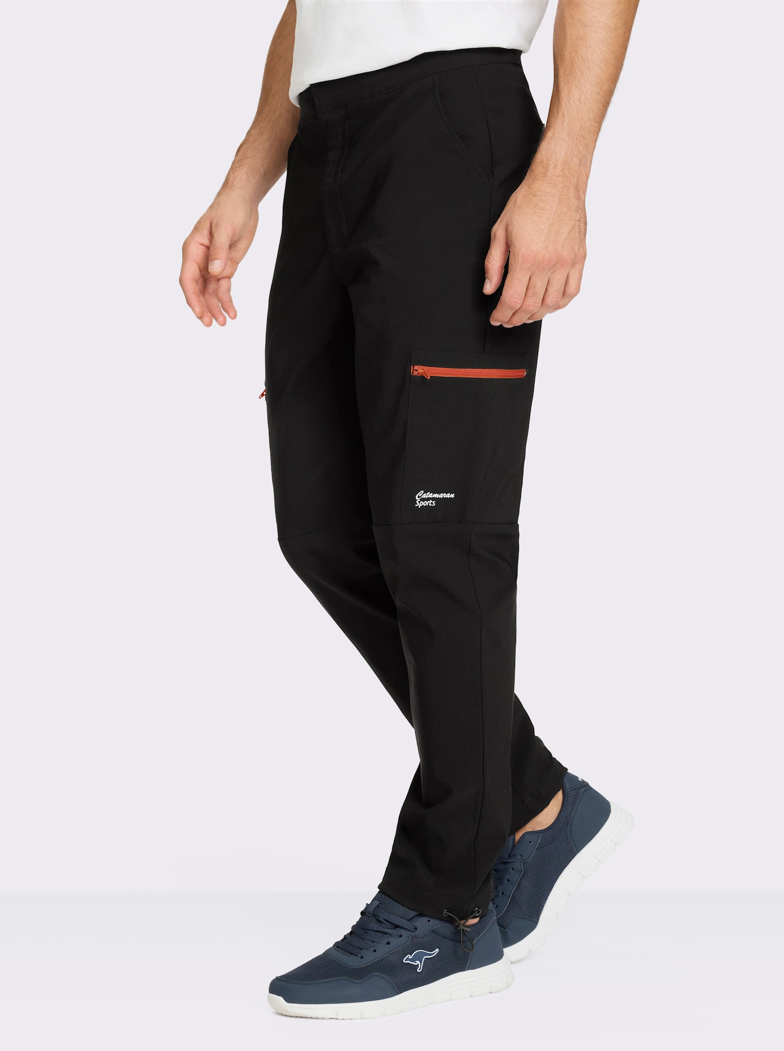 Catamaran Sports Trekkinghose mit Reissverschluss-Cargotaschen - schwarz