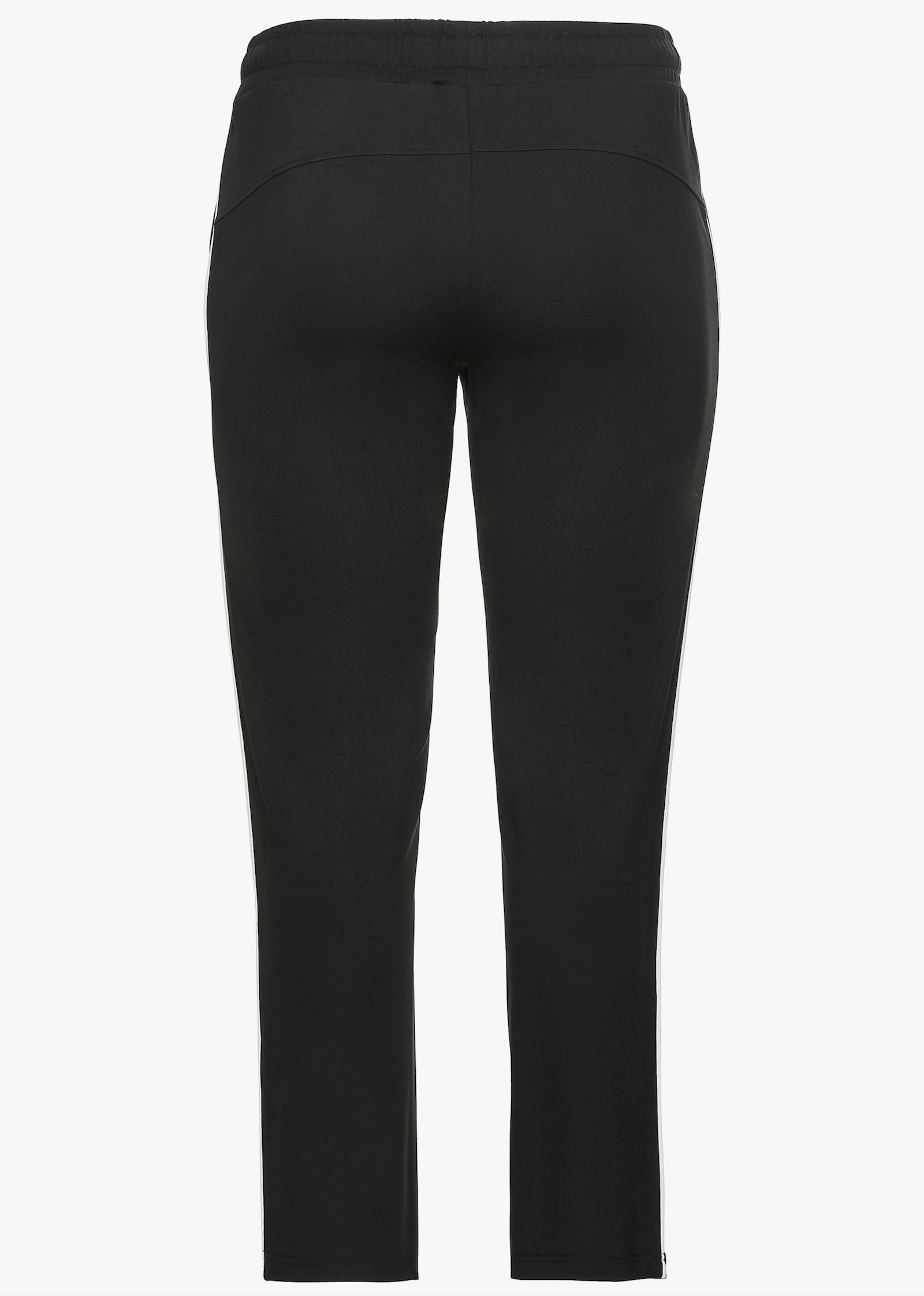 sheego Jogginghose mit Kontrastpaspel - schwarz