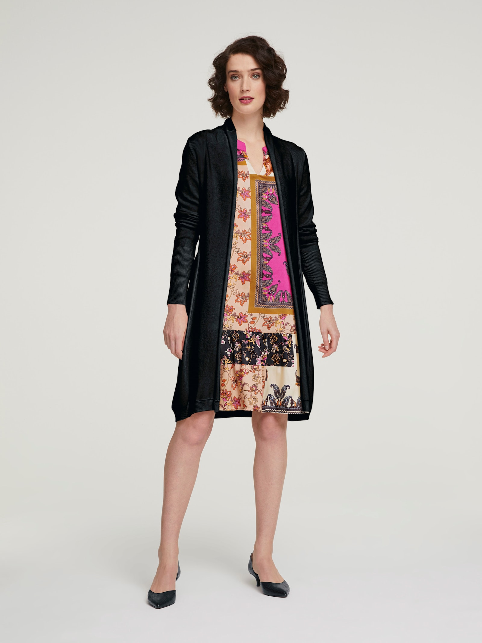 heine Longstrickjacke in geschmeidigem Feinstrick - schwarz