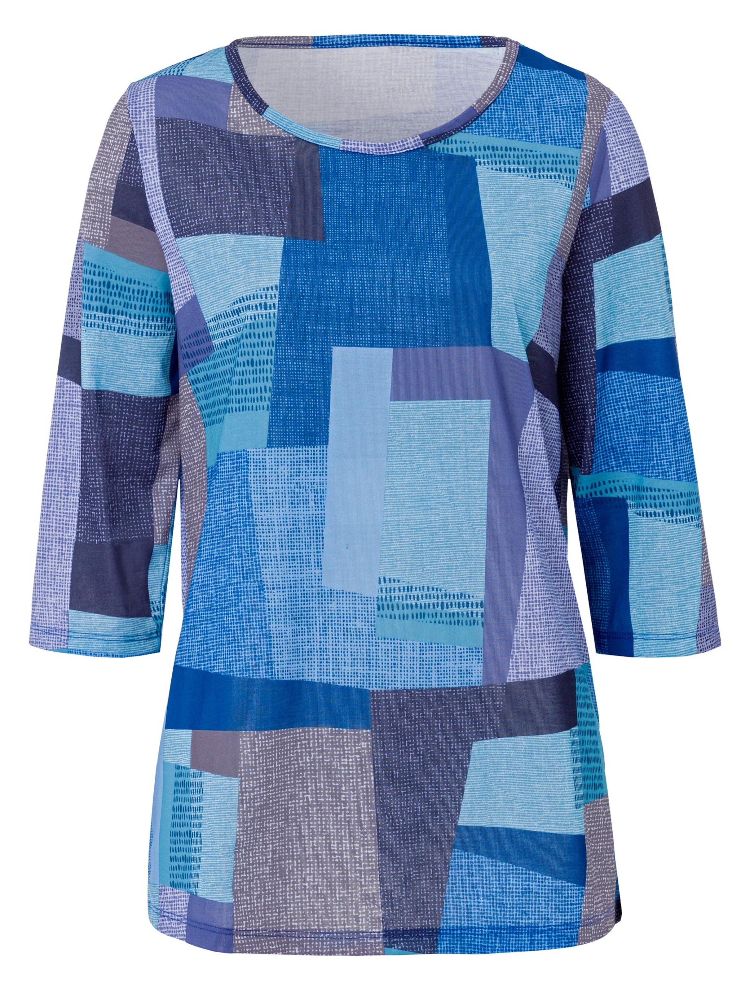 Longshirt - blau-gemustert
