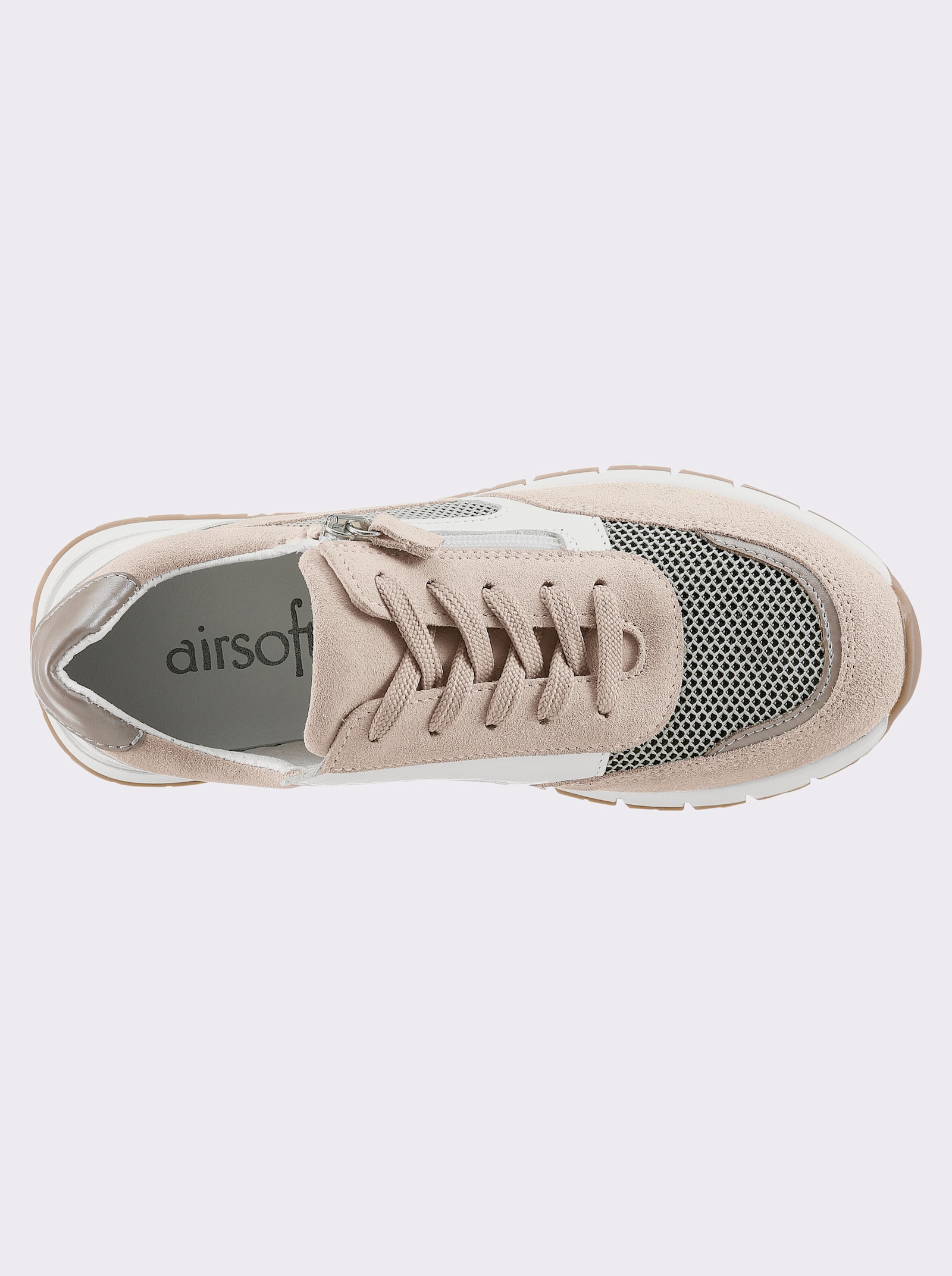 airsoft modern+ Sneaker mit seitlichem Reißverschluss - beige