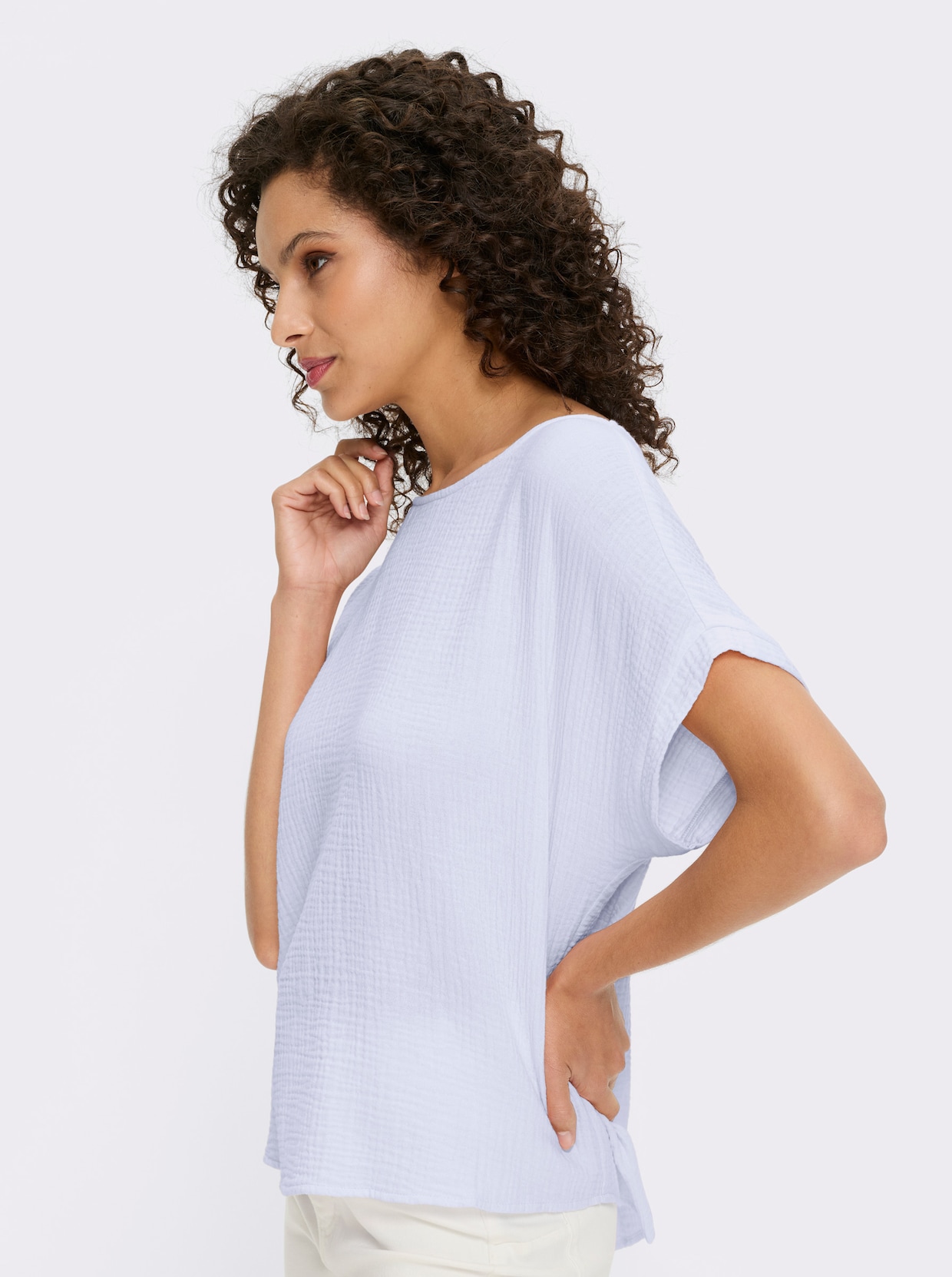 heine Baumwollbluse - hellblau