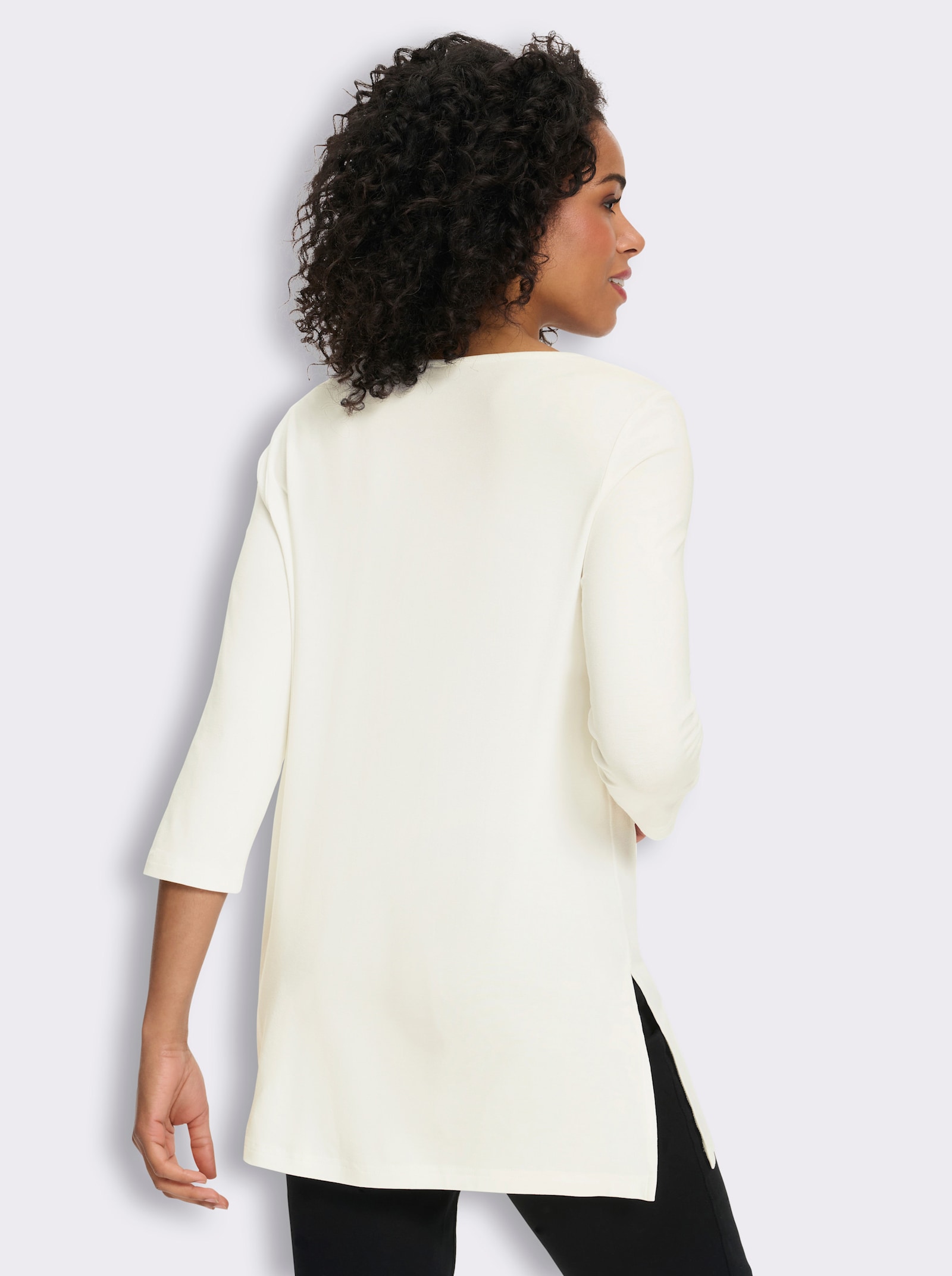 Longshirt aus reiner Viskose - ecru