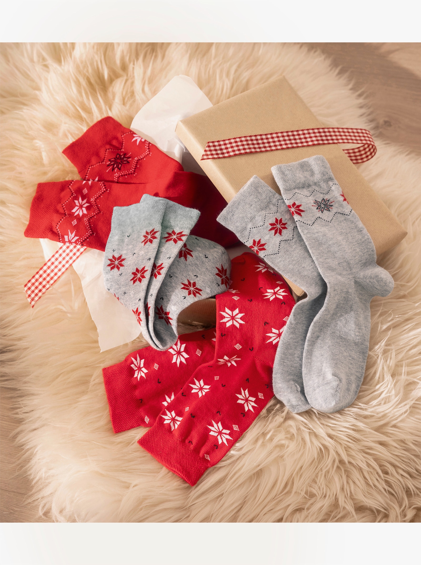 wäschepur Ponožky s vánočním motivem - červená