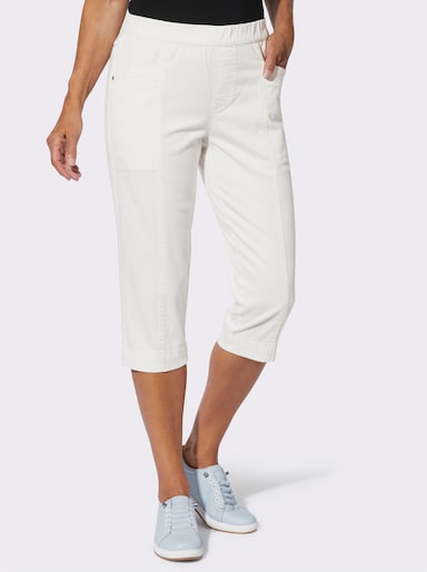 Caprijeans mit Dehnbund - weiß
