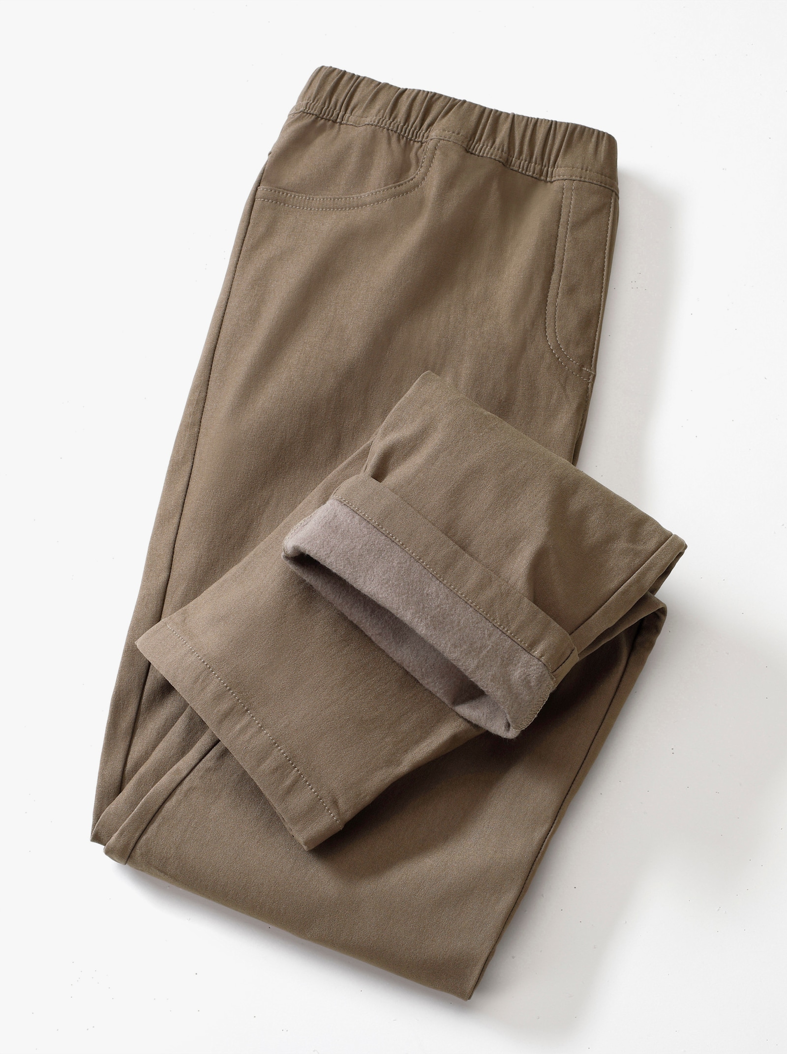 Broek van binnen opgeruwd - taupe