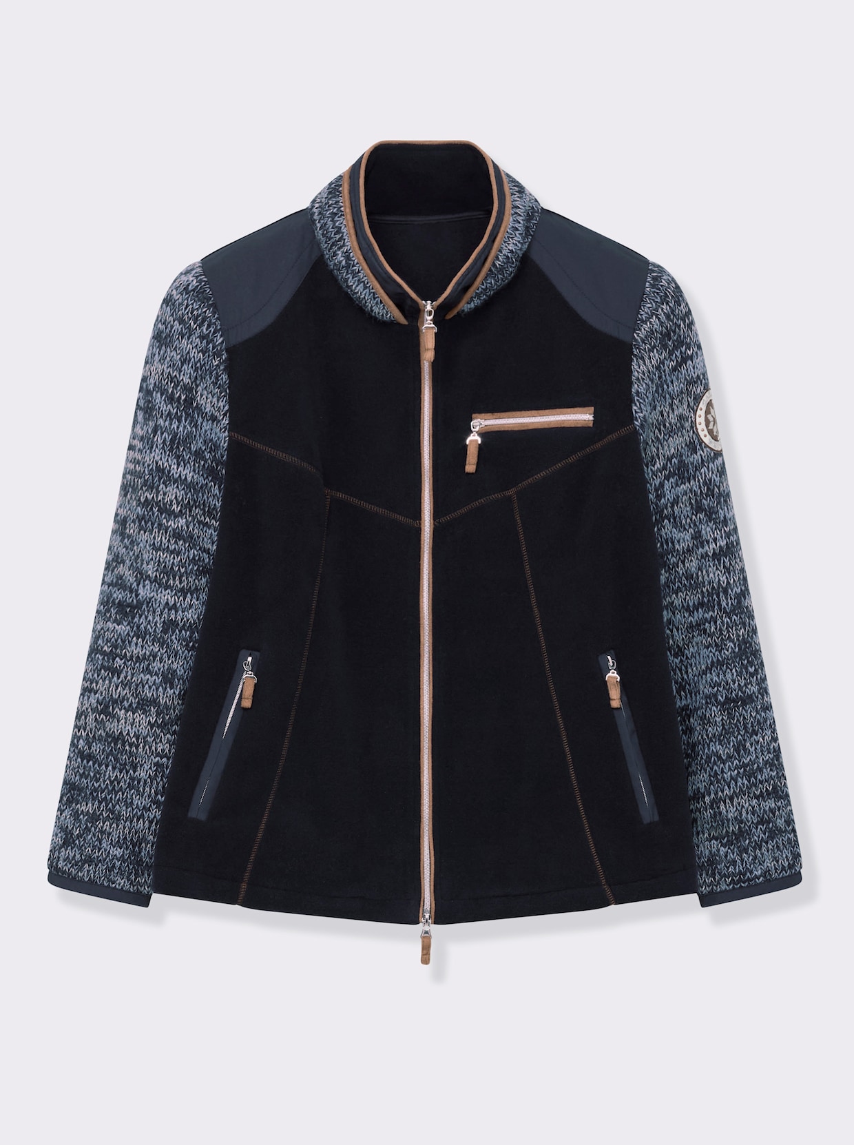 Fleecejacke - marine-meliert