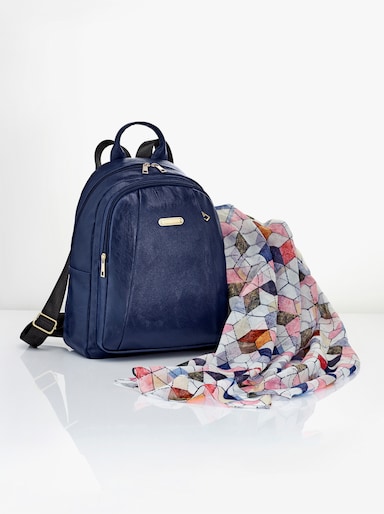 Rucksack und Schaltuch - bleu