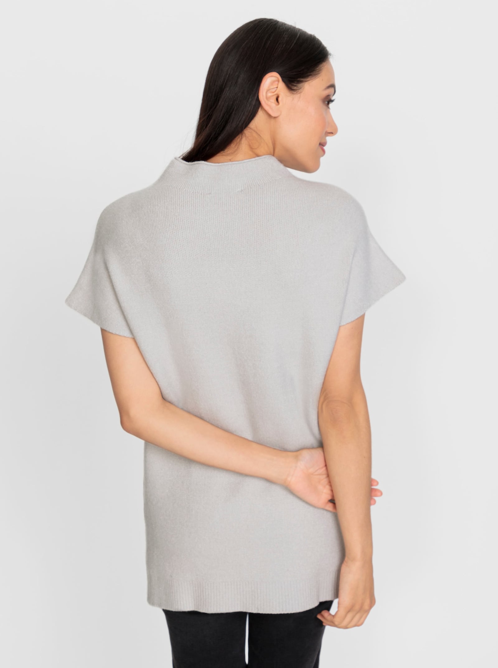 heine Pullunder mit Jacquard-Dessin - hellgrau-ecru-meliert