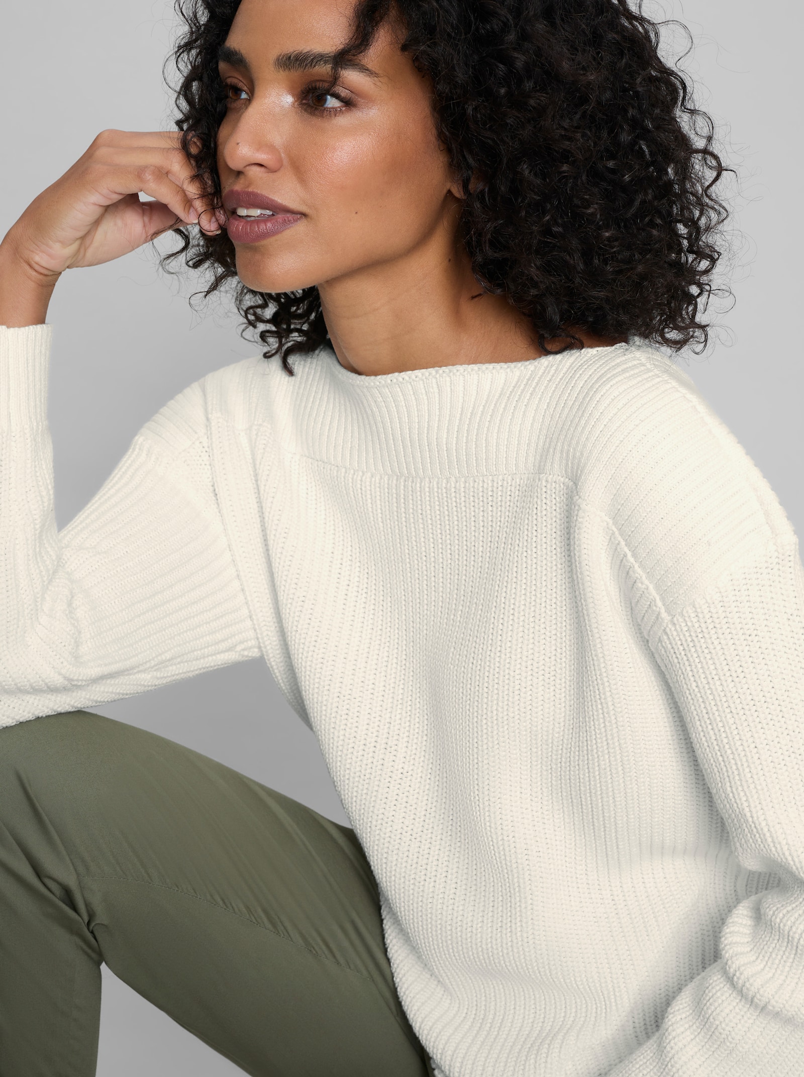 heine Baumwollpullover - ecru