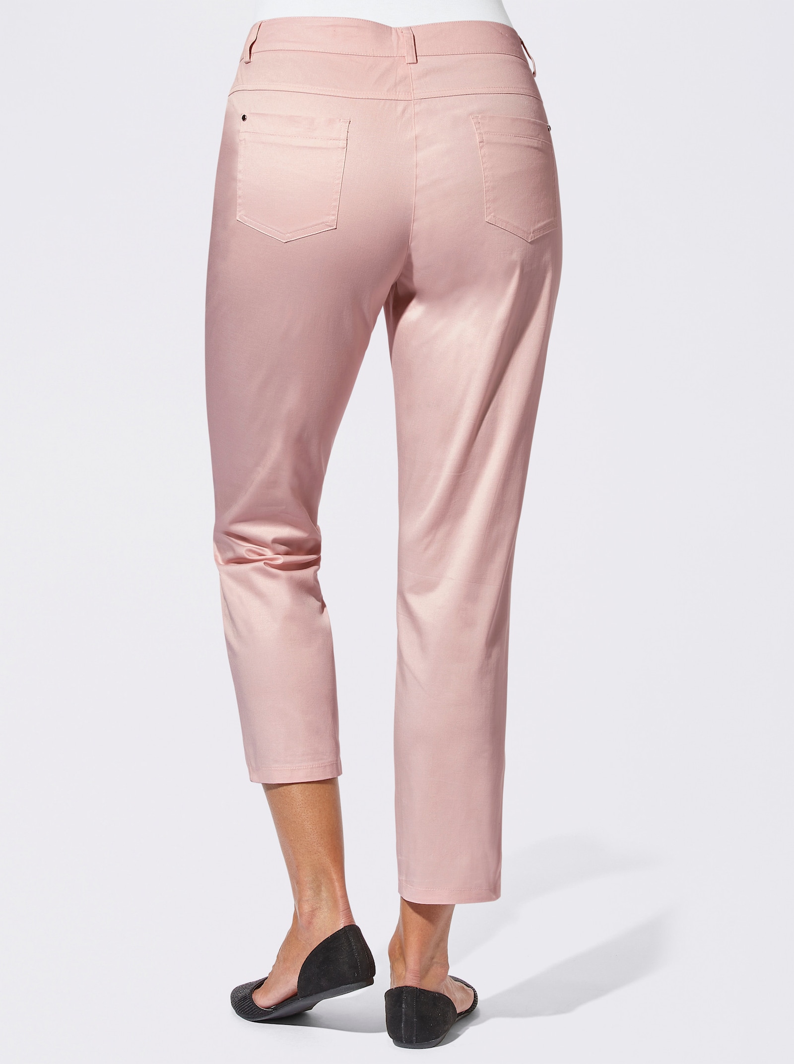 7/8-jeans met afkledende naden - roze