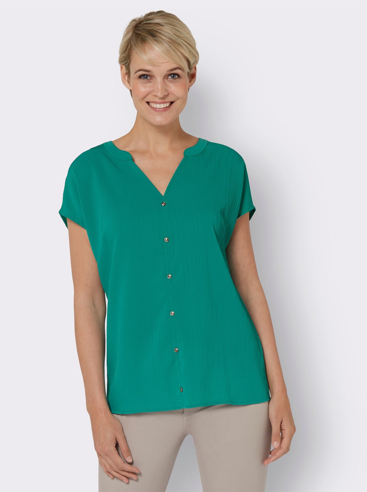 Comfortabele blouse - smaragdgroen