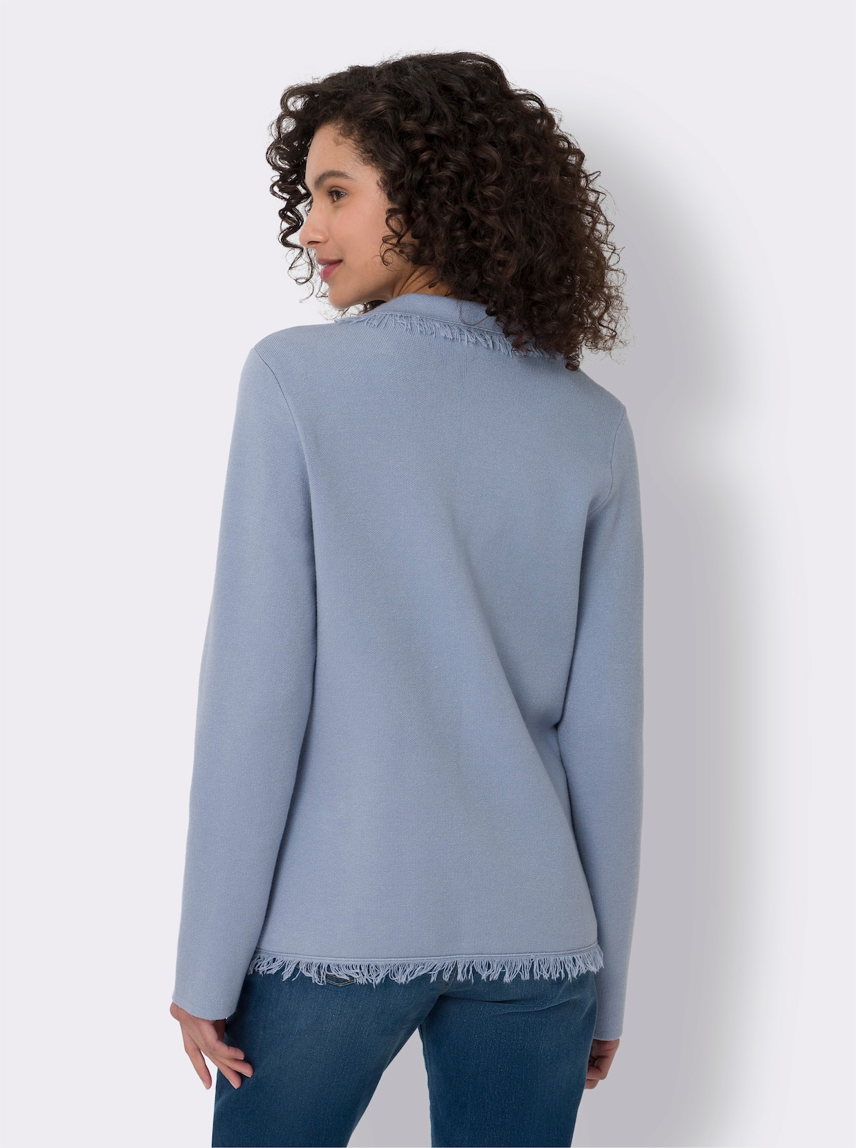 heine Veste en tricot fin - bleu