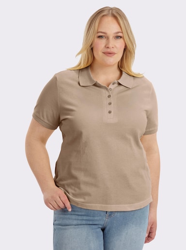 Poloshirt mit Seitenschlitzen - sand