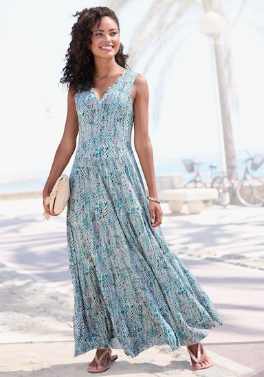 Vivance Maxikleid - türkis-rosé-creme bedruckt