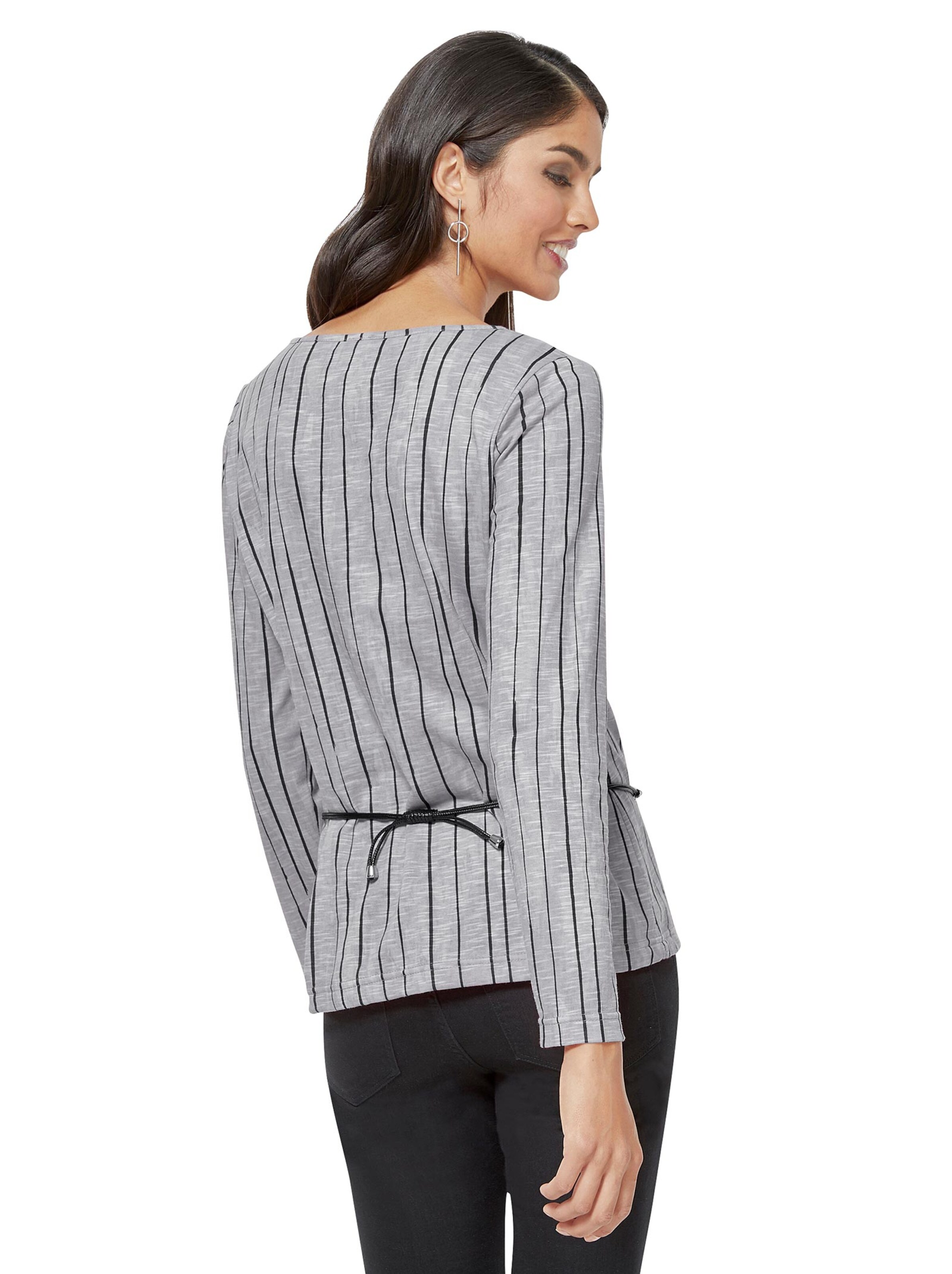 Shirt - weiß-grau-bedruckt