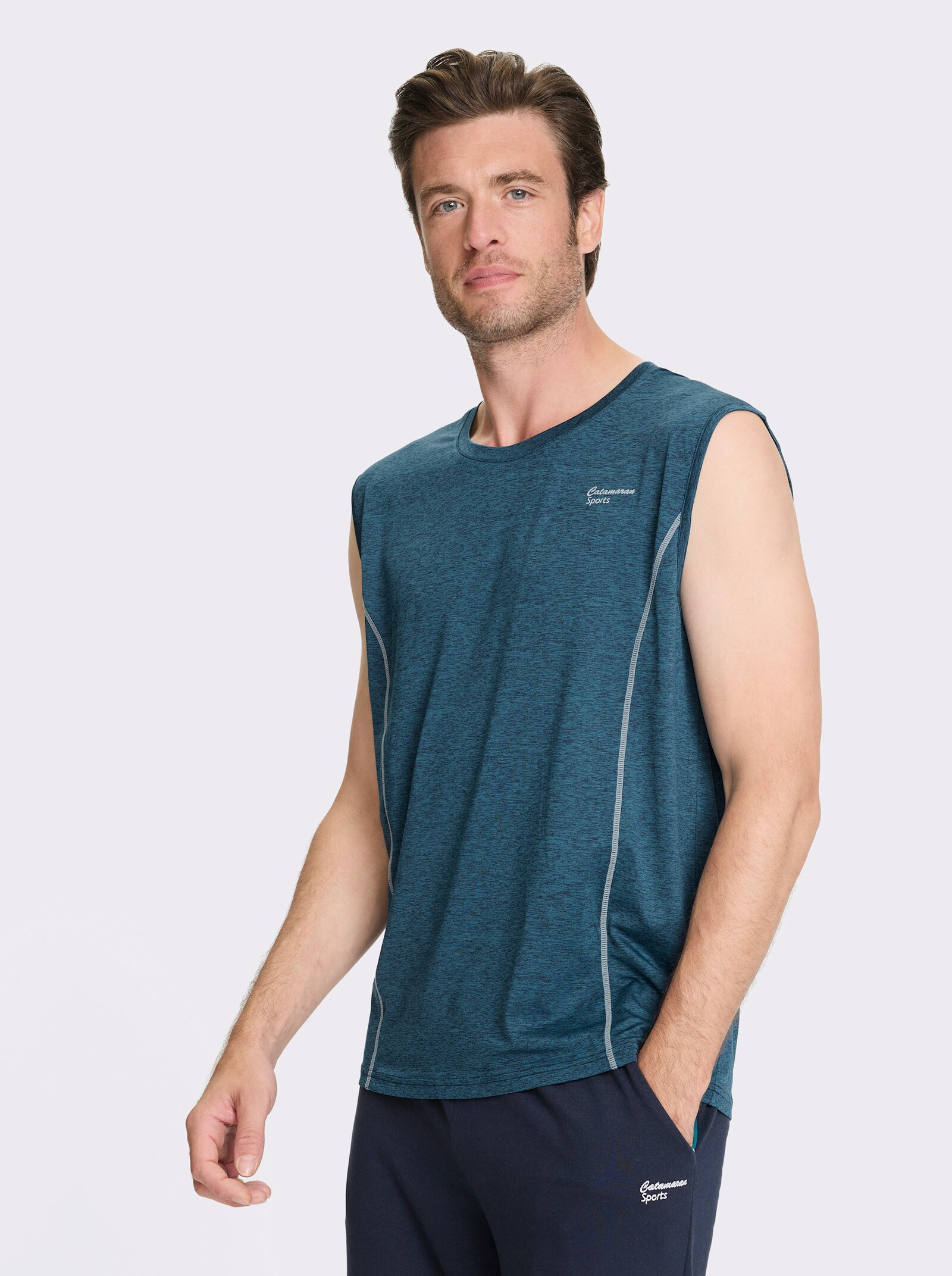 Catamaran Sports Mouwloos shirt van ademend materiaal - topaas gemêleerd