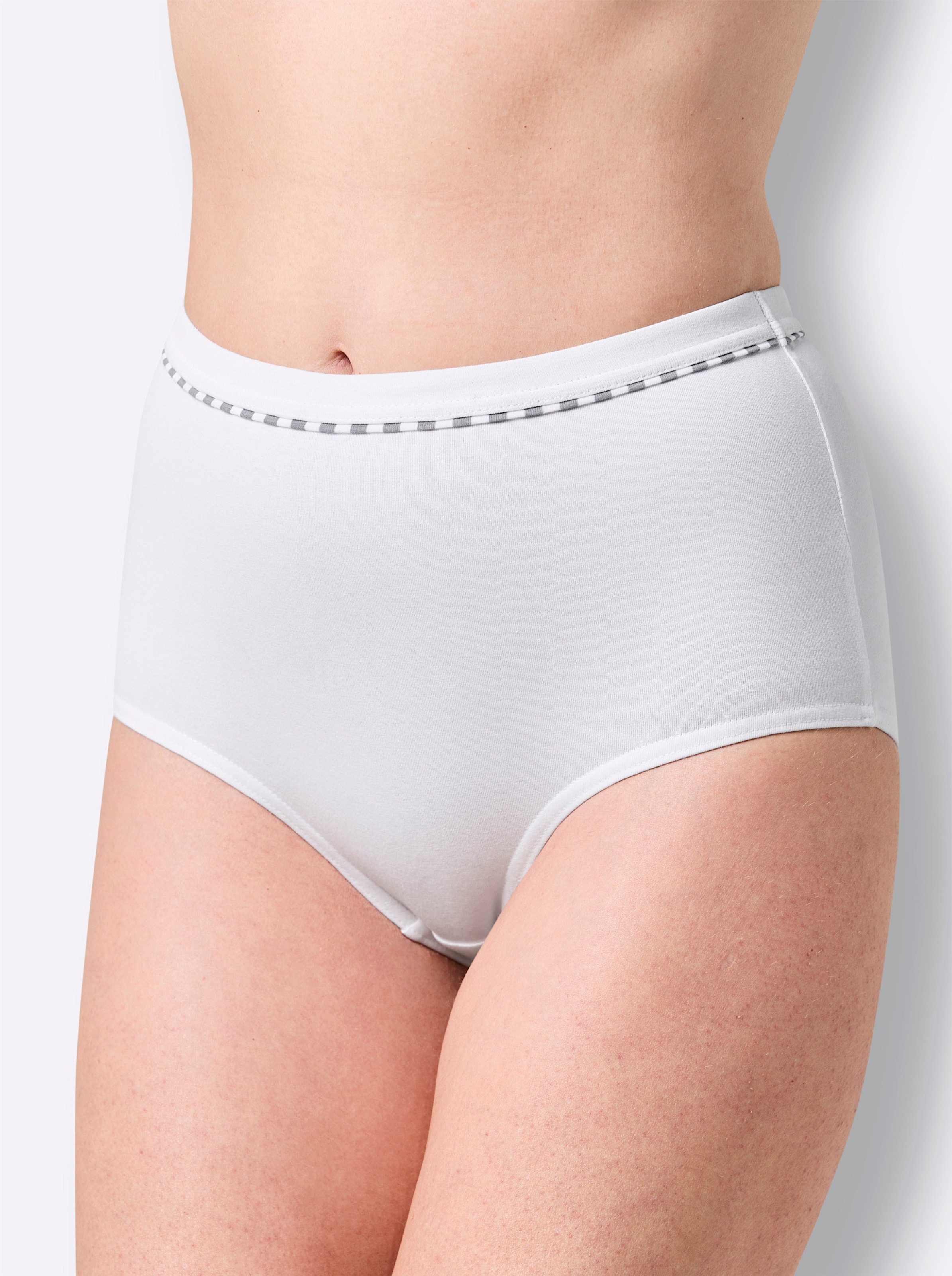 Wäschepur Damen Weiß Taillenslip Gr. 38, 3 Stk., 95% Baumwolle, 5% Elasthan, Unterhosen Taillenslip - Bild 5