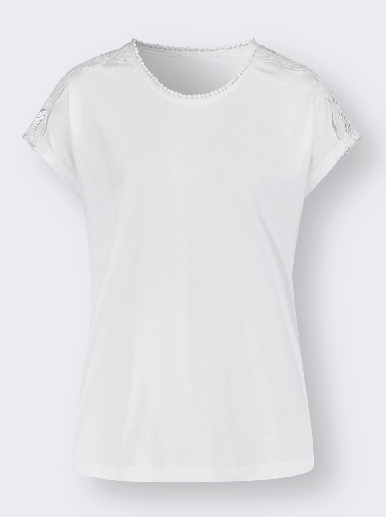 Kurzarm-Shirt - weiss