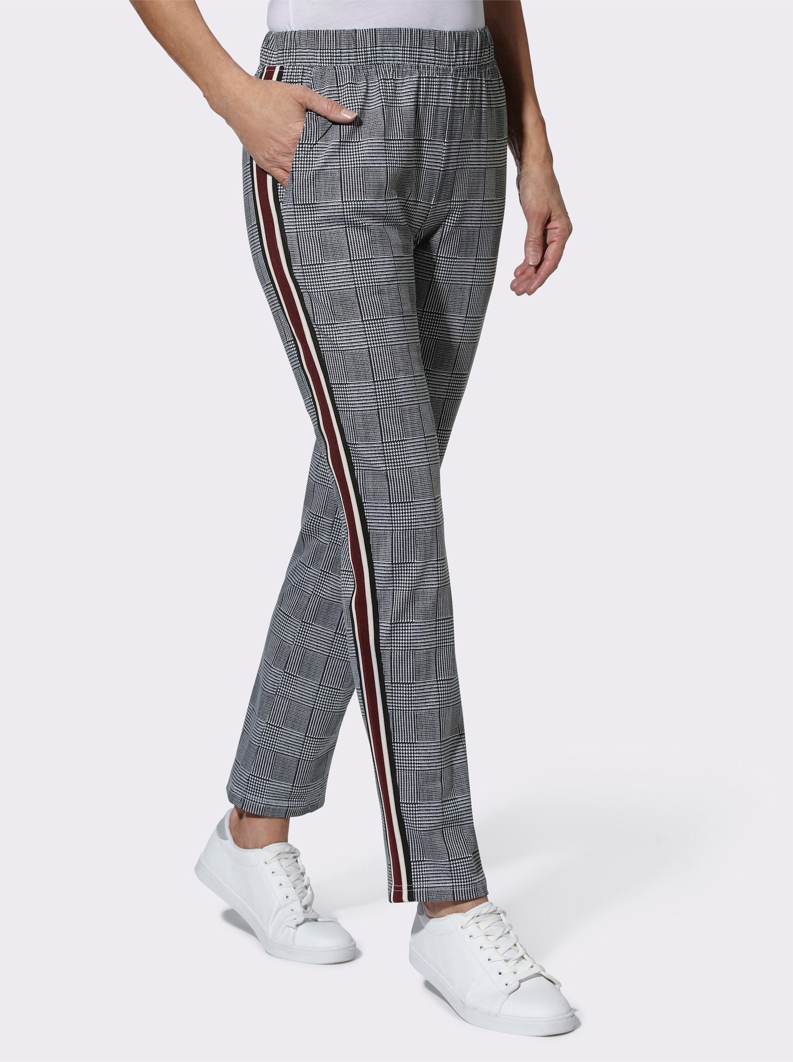 Freizeithose in Single-Jersey-Qualität - schwarz-weiß-bedruckt