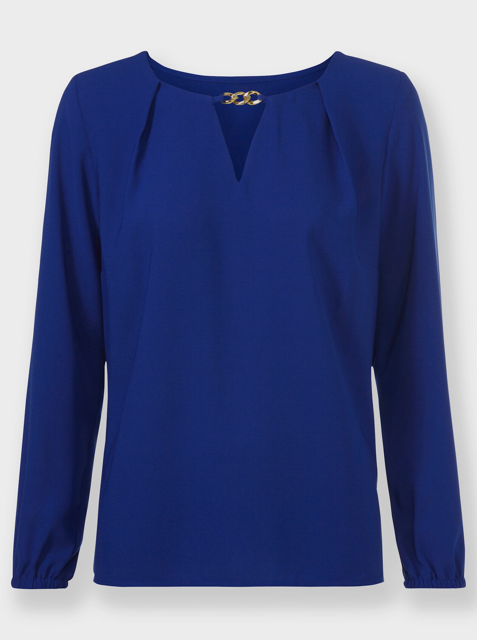 Schlupfbluse mit Zierkette - royalblau