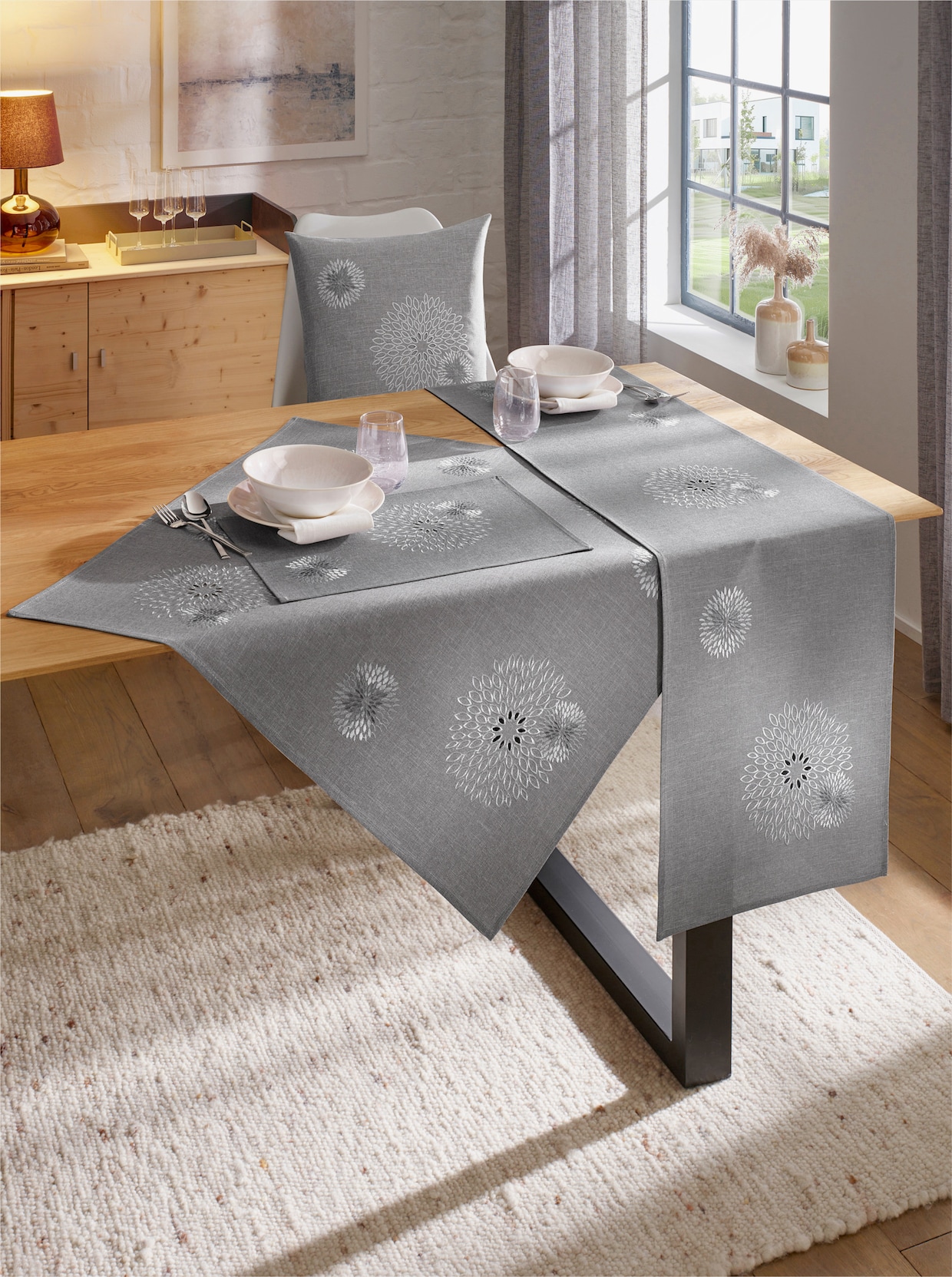 Tischdecke - grau