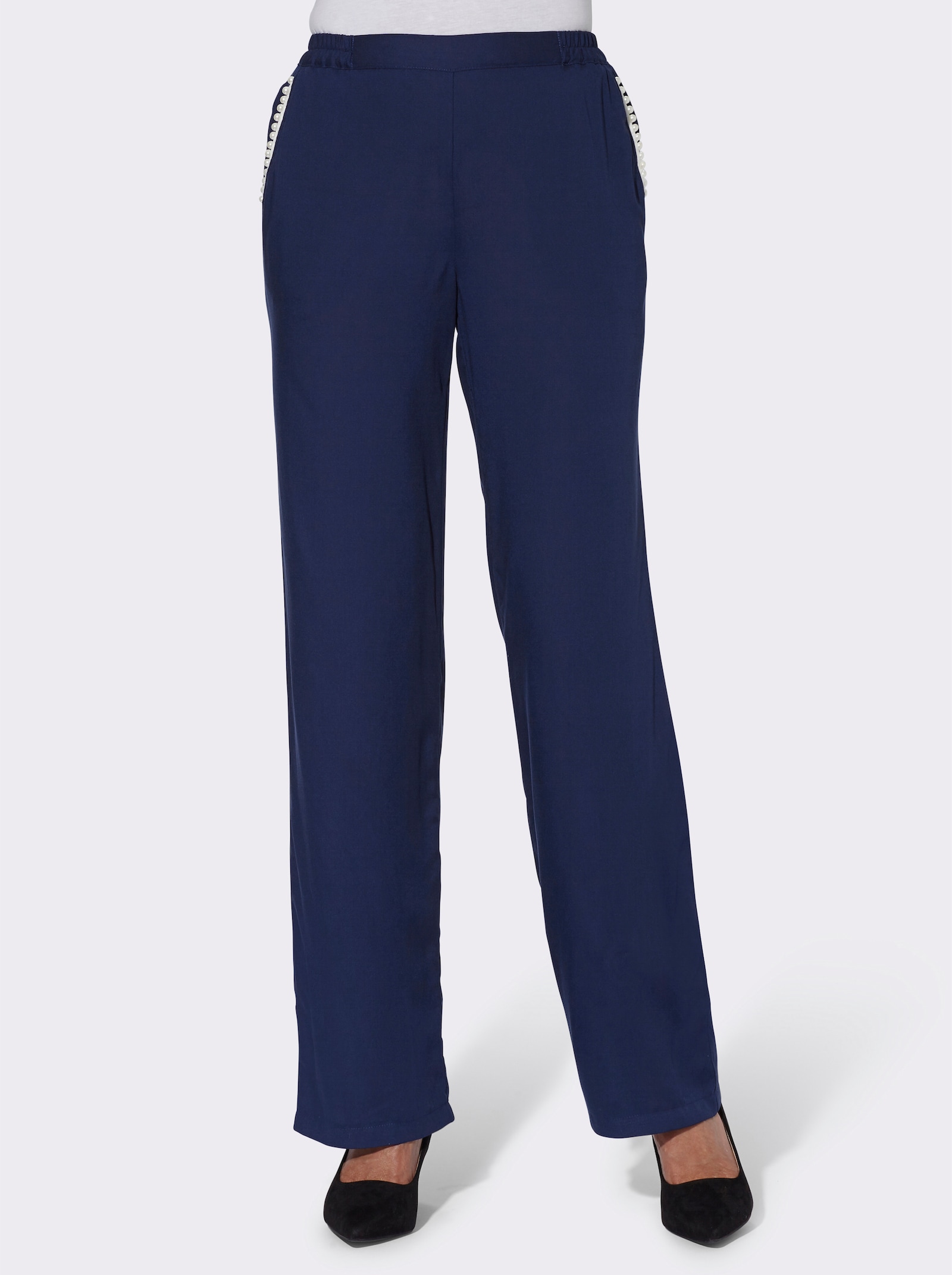 Schlupfhose mit leicht ausgestelltem Bein - dunkelblau