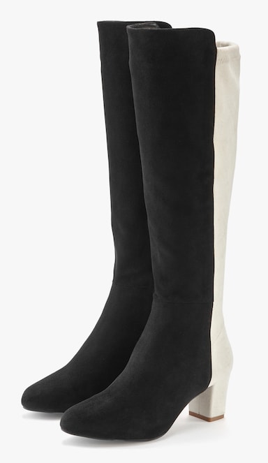 LASCANA Stiefel - schwarz/weiß
