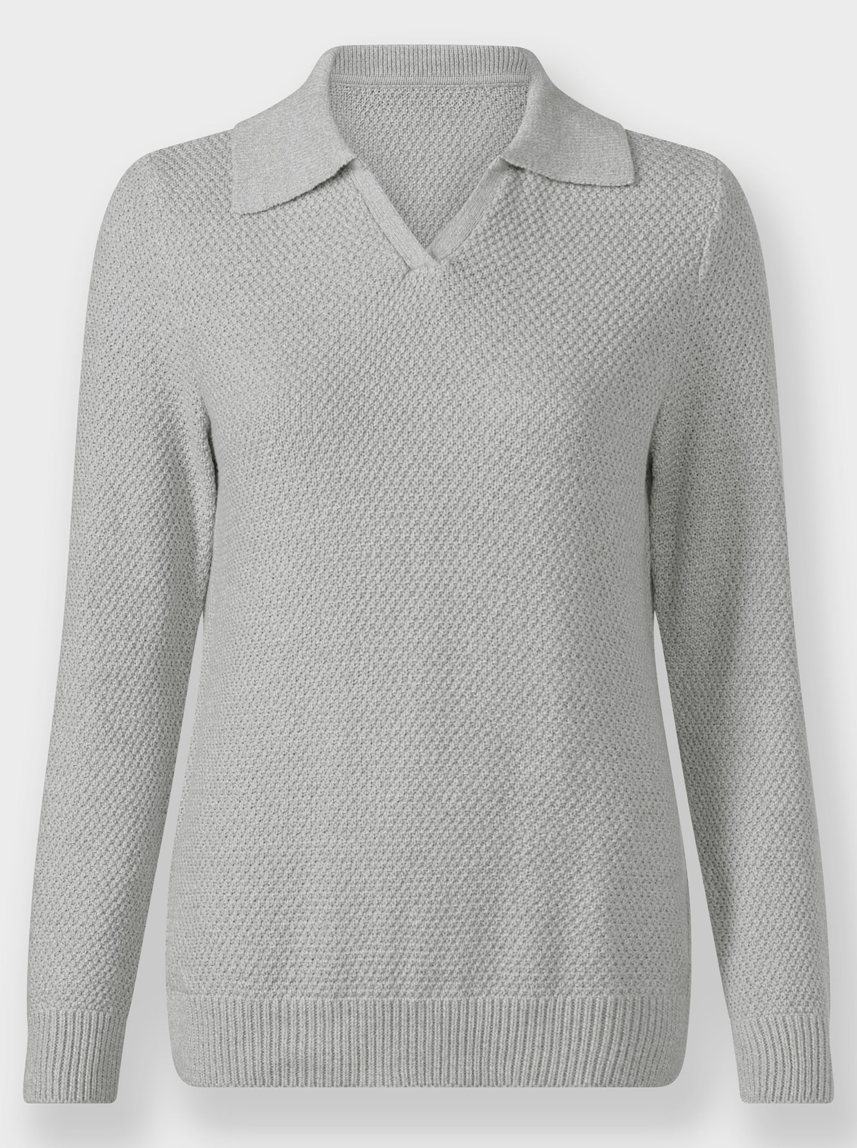 Polopullover - steingrau-meliert