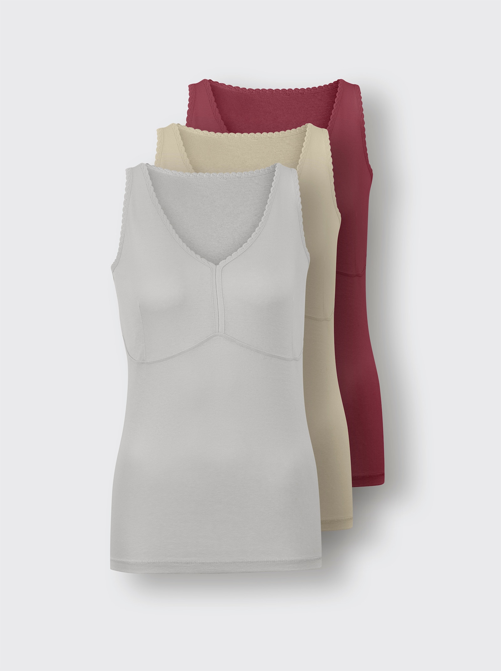wäschepur Bh-linne utan bygel - stengrå + sand + bordeaux